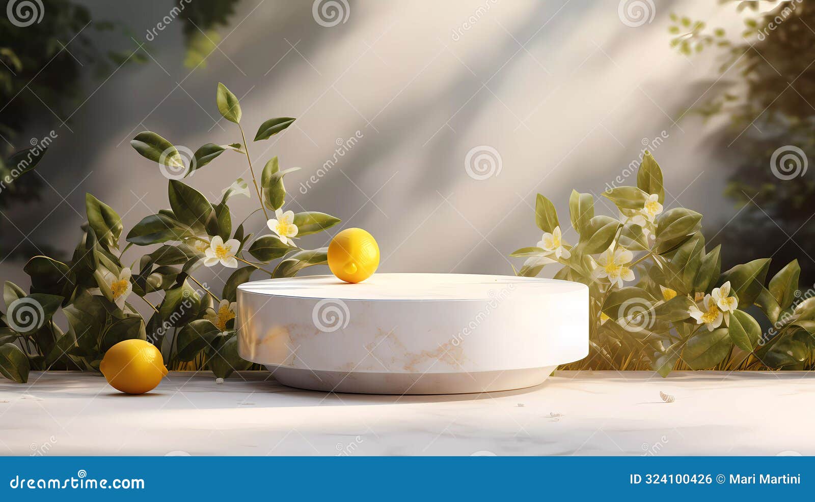the citrus elegance with sophisticated podium display with fresh lemons