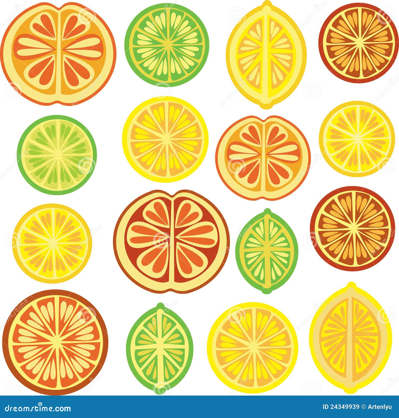 Citrus Pattern, Lemon, Lime, Orange Stock Vector - Illustration of ...