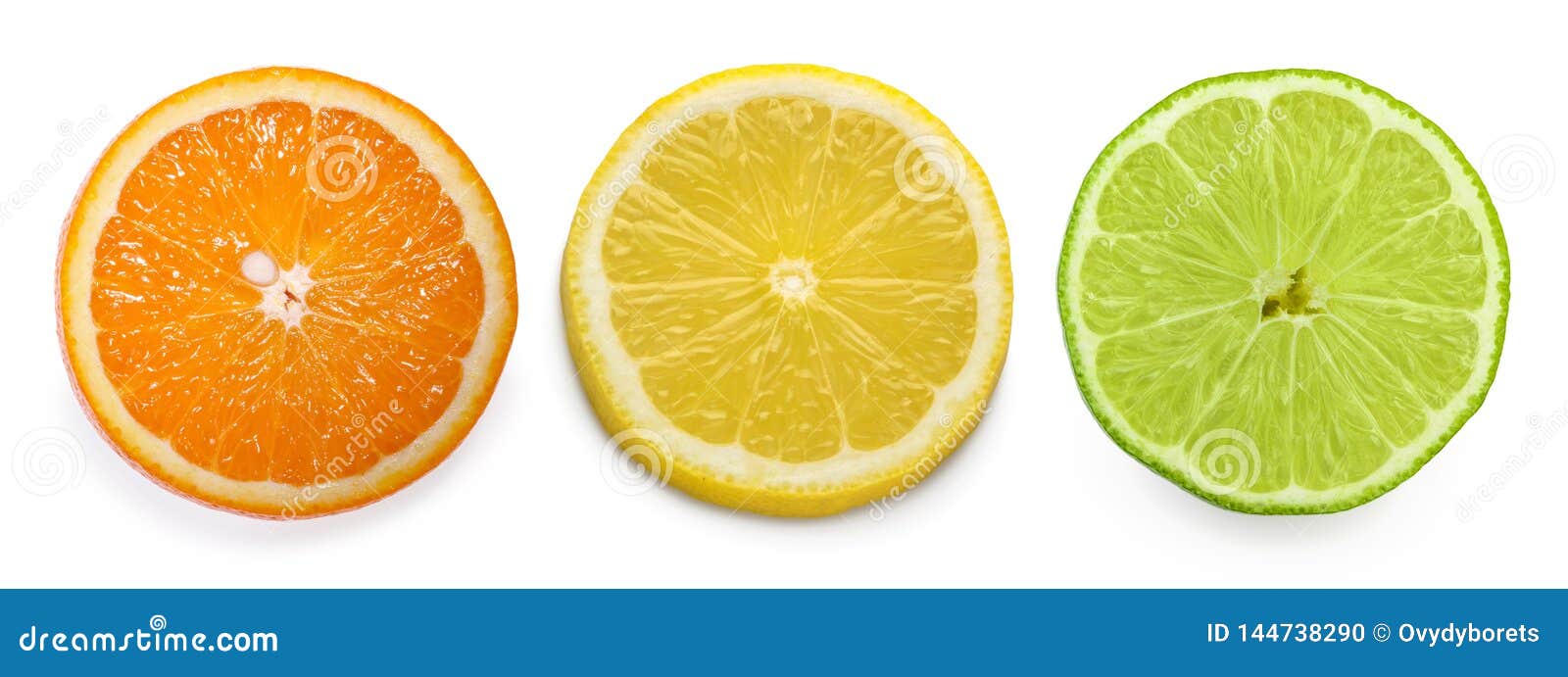 citrus slice, orange, lemon, lime,  on white background