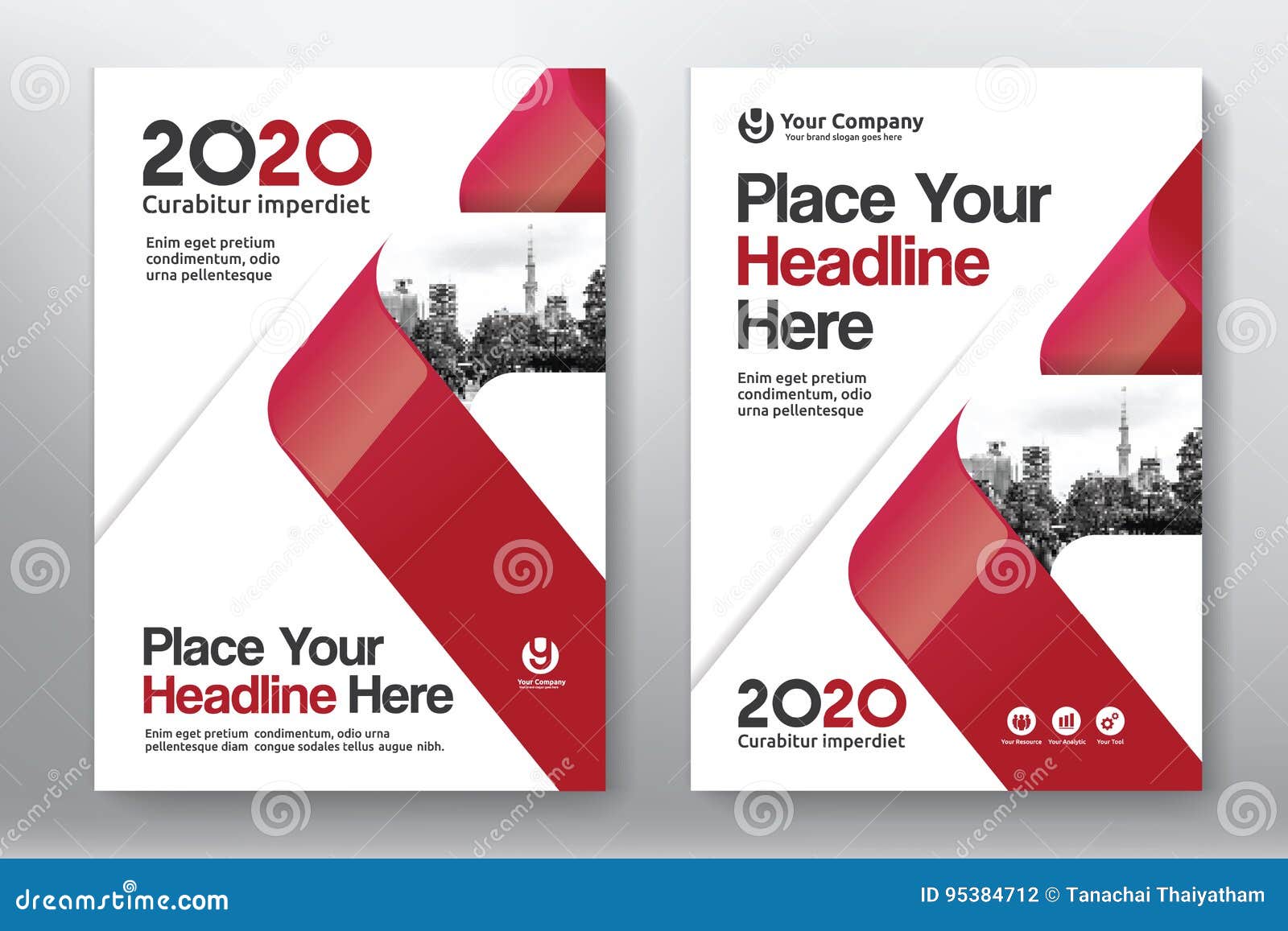 City Background Business Book Cover Design Template in A4 Stock Vector -  Illustration of annual, leaflet: 95384712