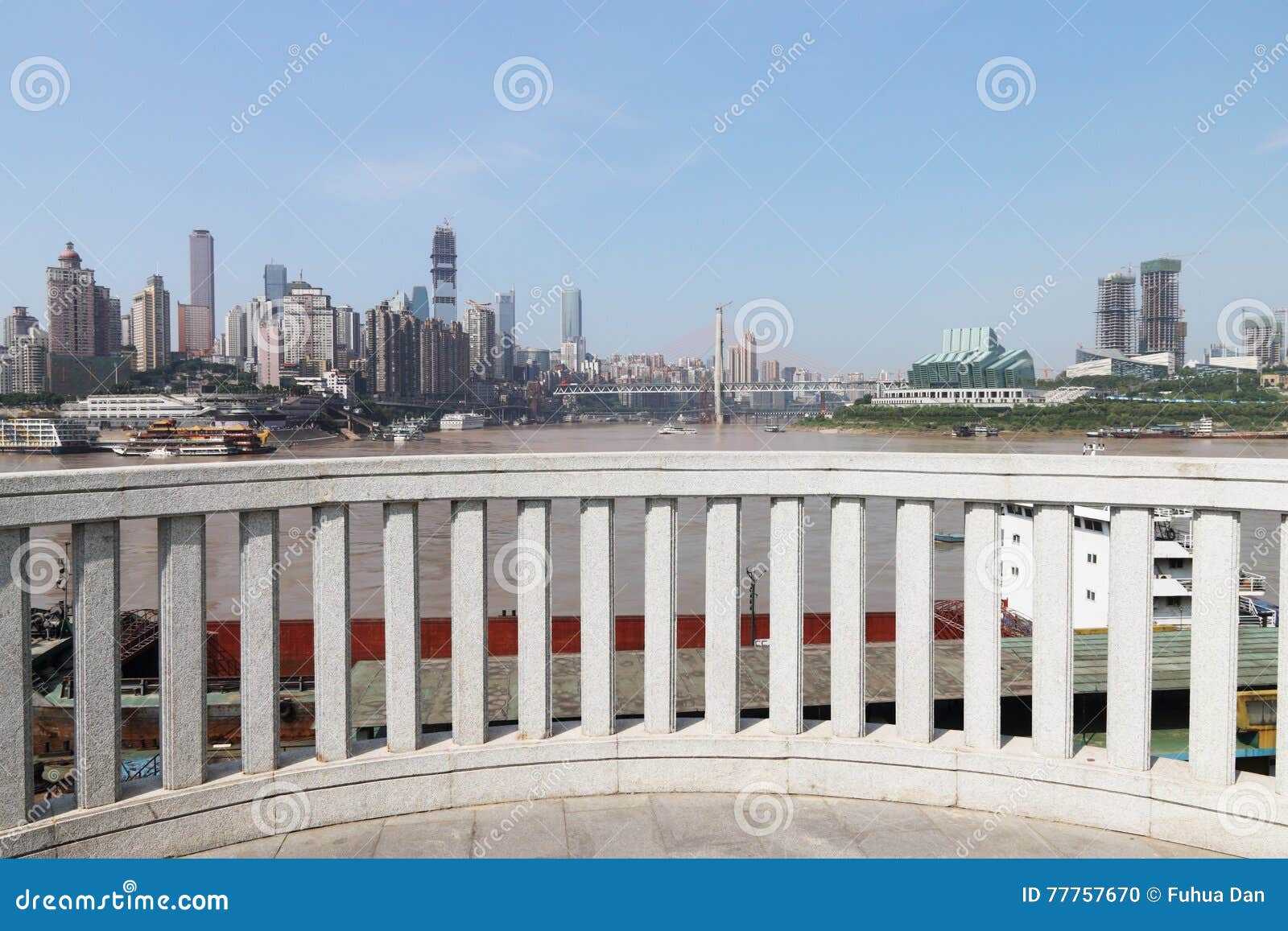 City balcony stock photo. Image of river, railing, building - 77757670
