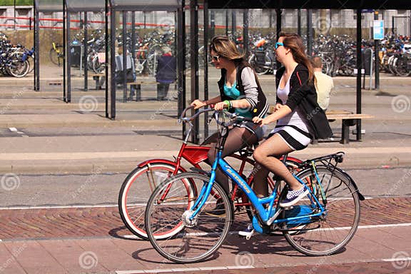 riding a bike in the city
