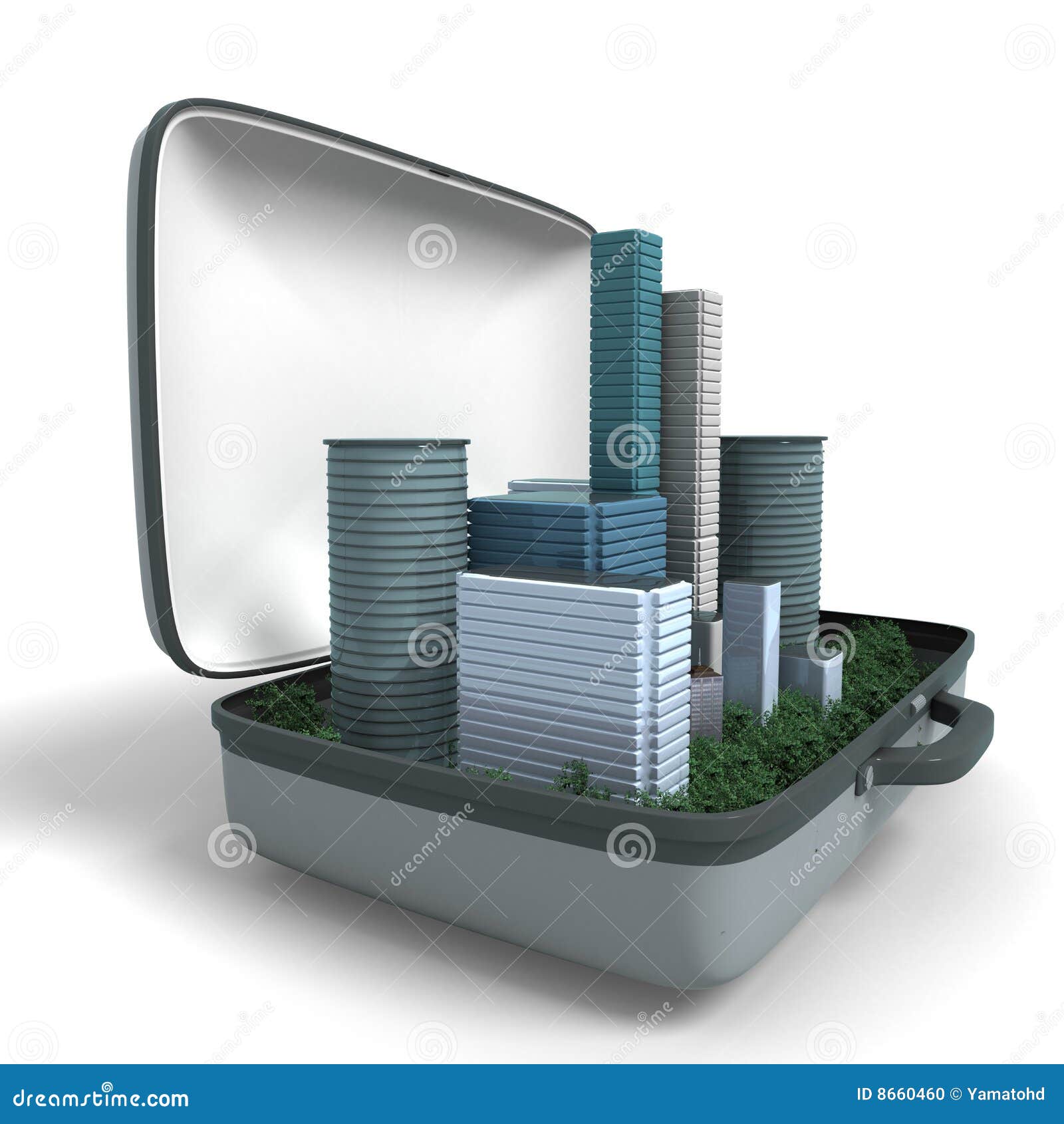 City in a box concept stock illustration. Illustration of isolated