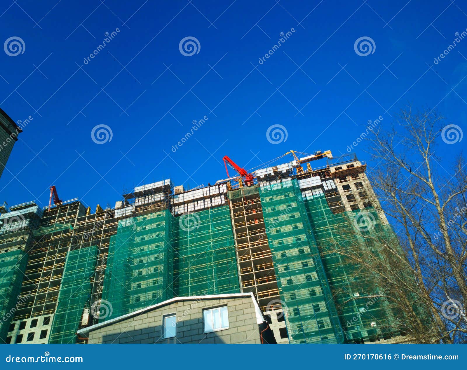 City Building Construction in Daylight Background Stock Photo Image