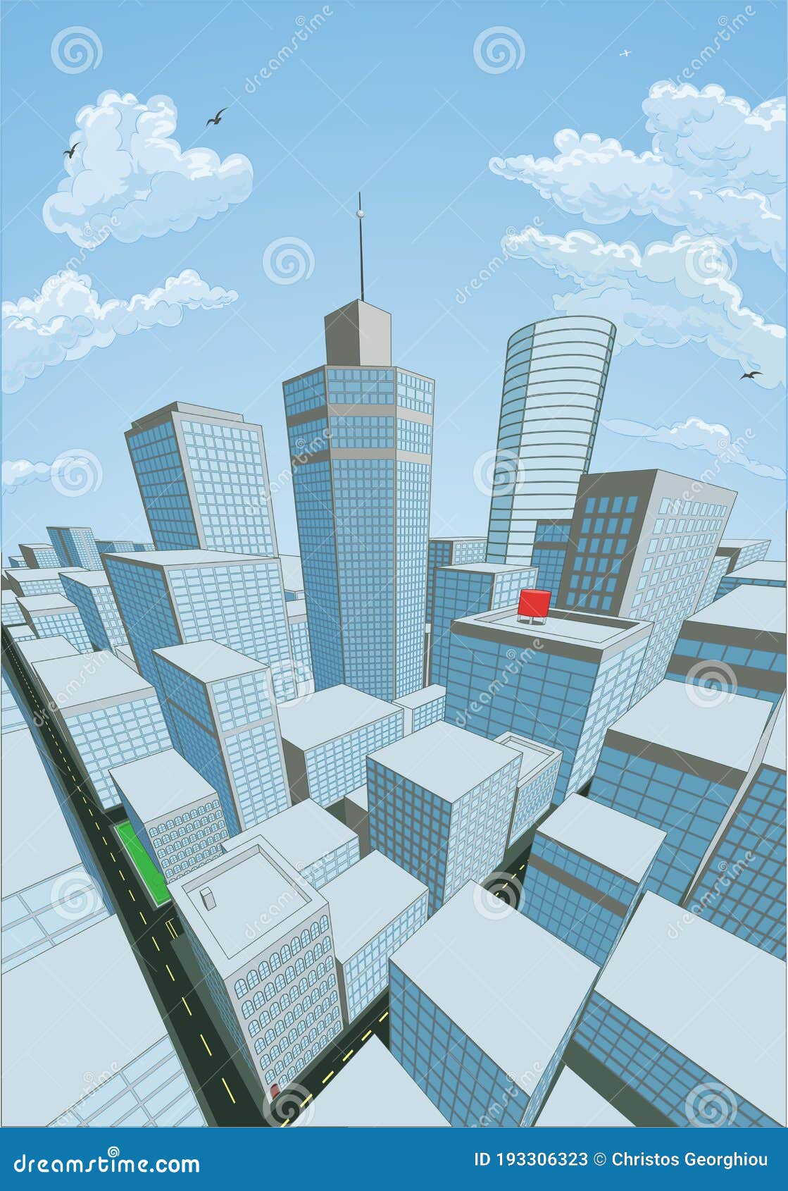 City Buildings Cartoon Comic Book Style Background Stock Vector -  Illustration of skyscraper, landscape: 193306323