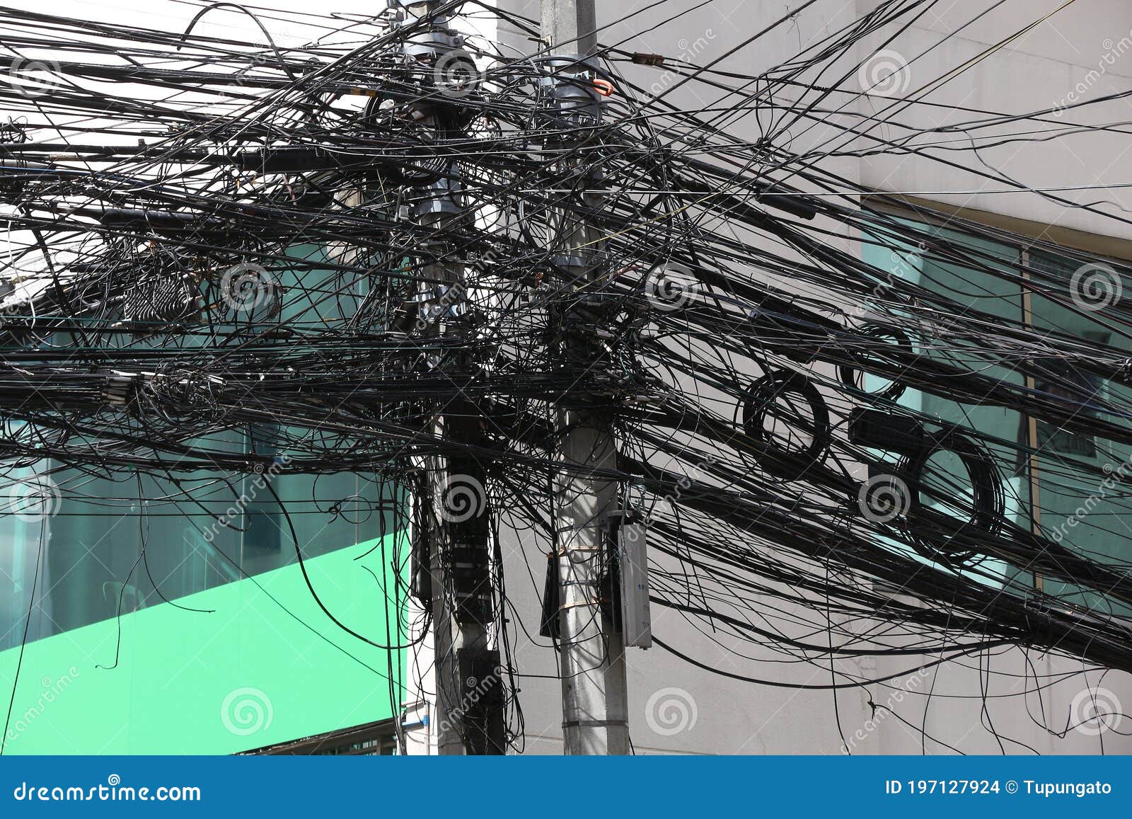 City Cable Mess in Manila, Philippines Stock Photo Image of city, phone 197127924