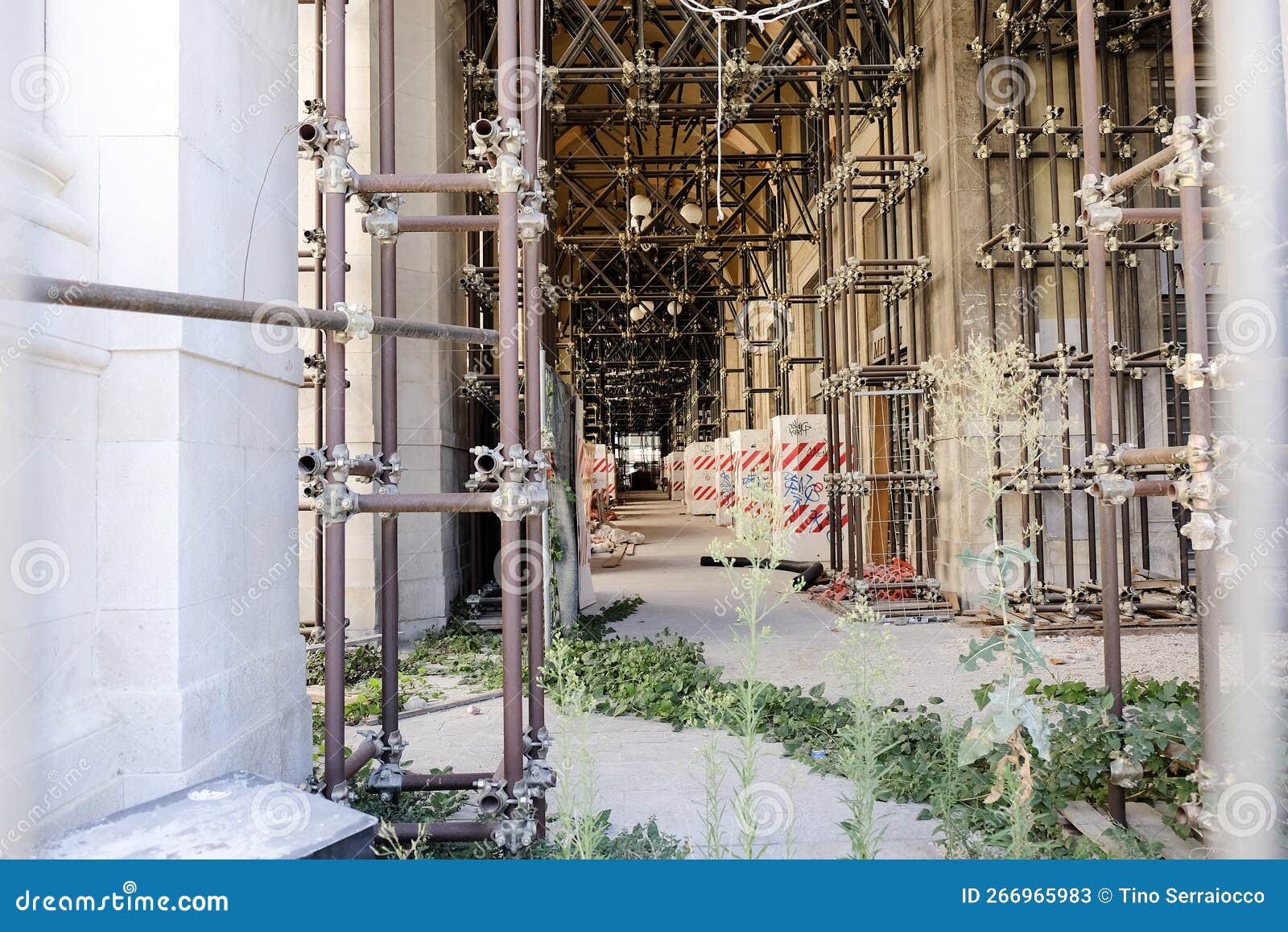 city center of l& x27;aquila in abruzzo under renovation after the 2009 earthquake