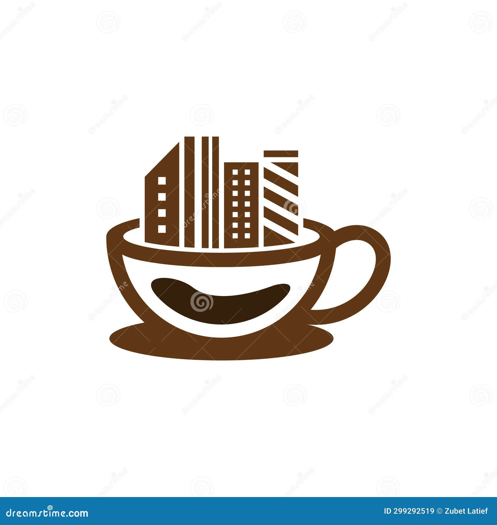 City Coffee Icon Logo Design Element, Coffee Building Logo Template