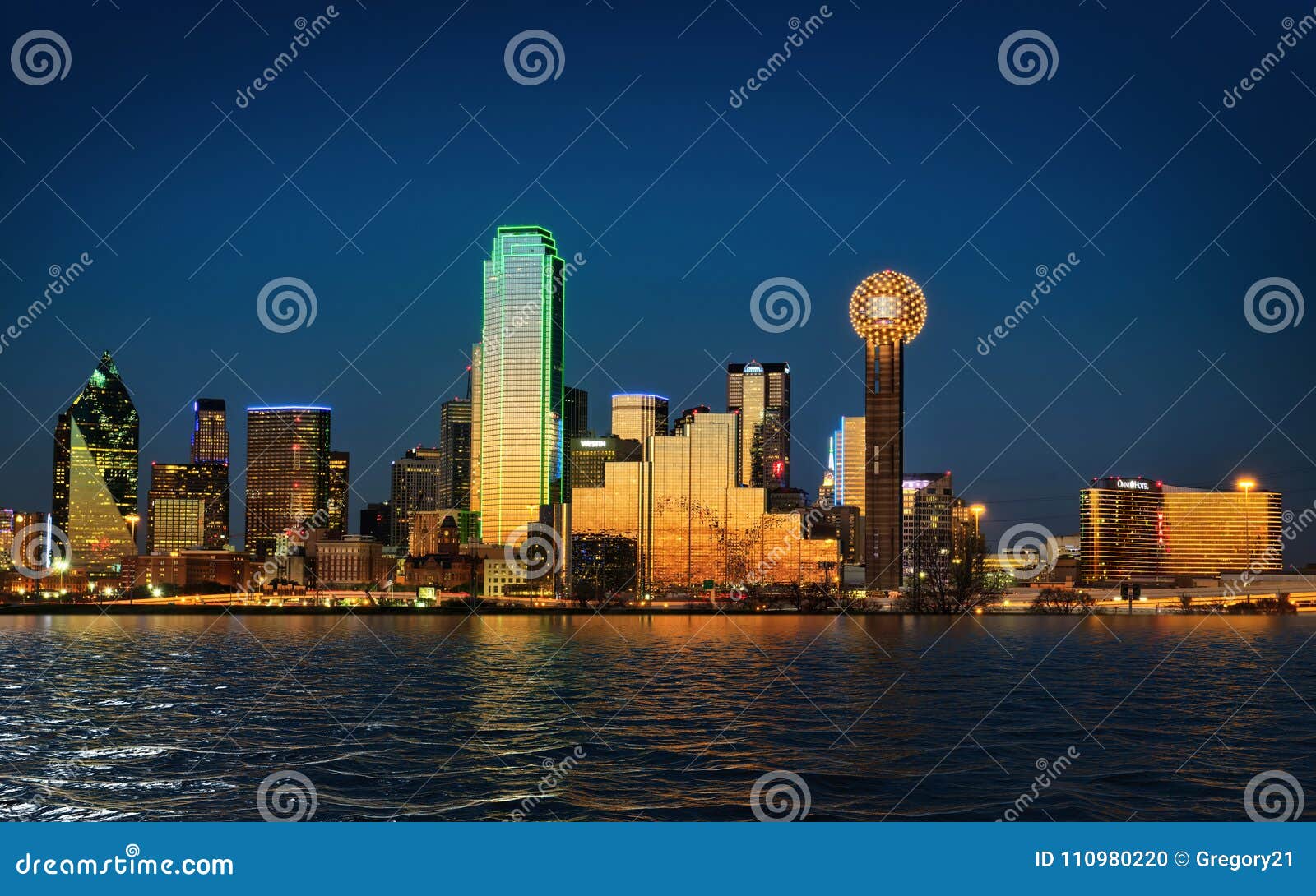 city of downtown dallas texas at dusk