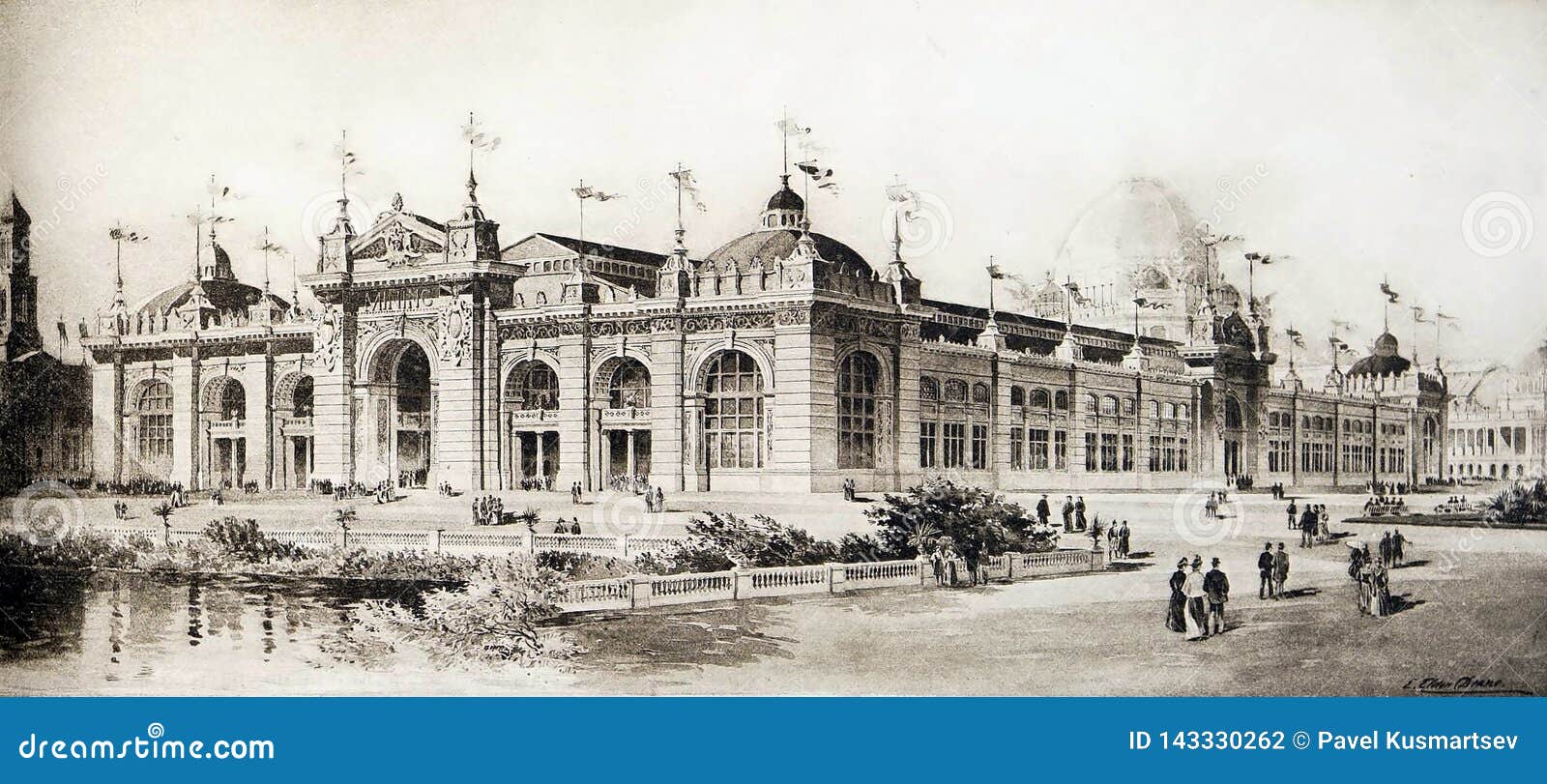 City. Engraving Illustration. Stock Illustration Illustration of bridge, building 143330262