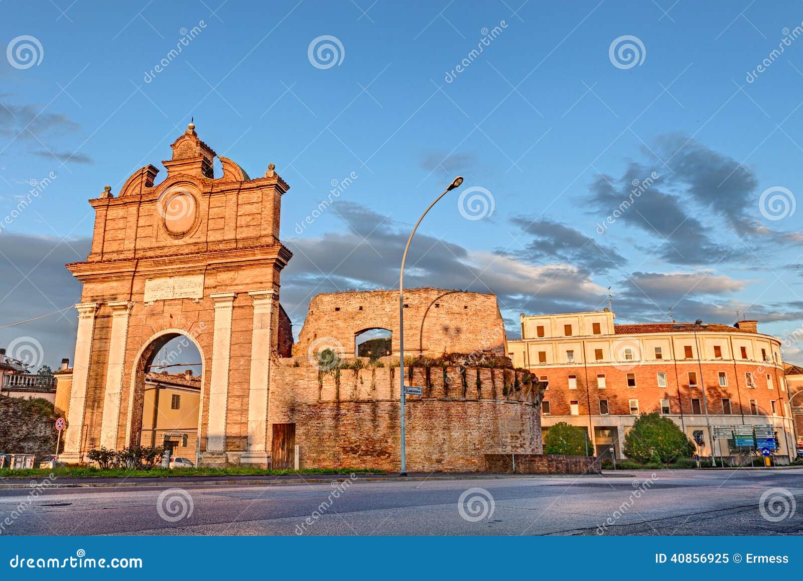 city gate in forli', emilia romagna, italy