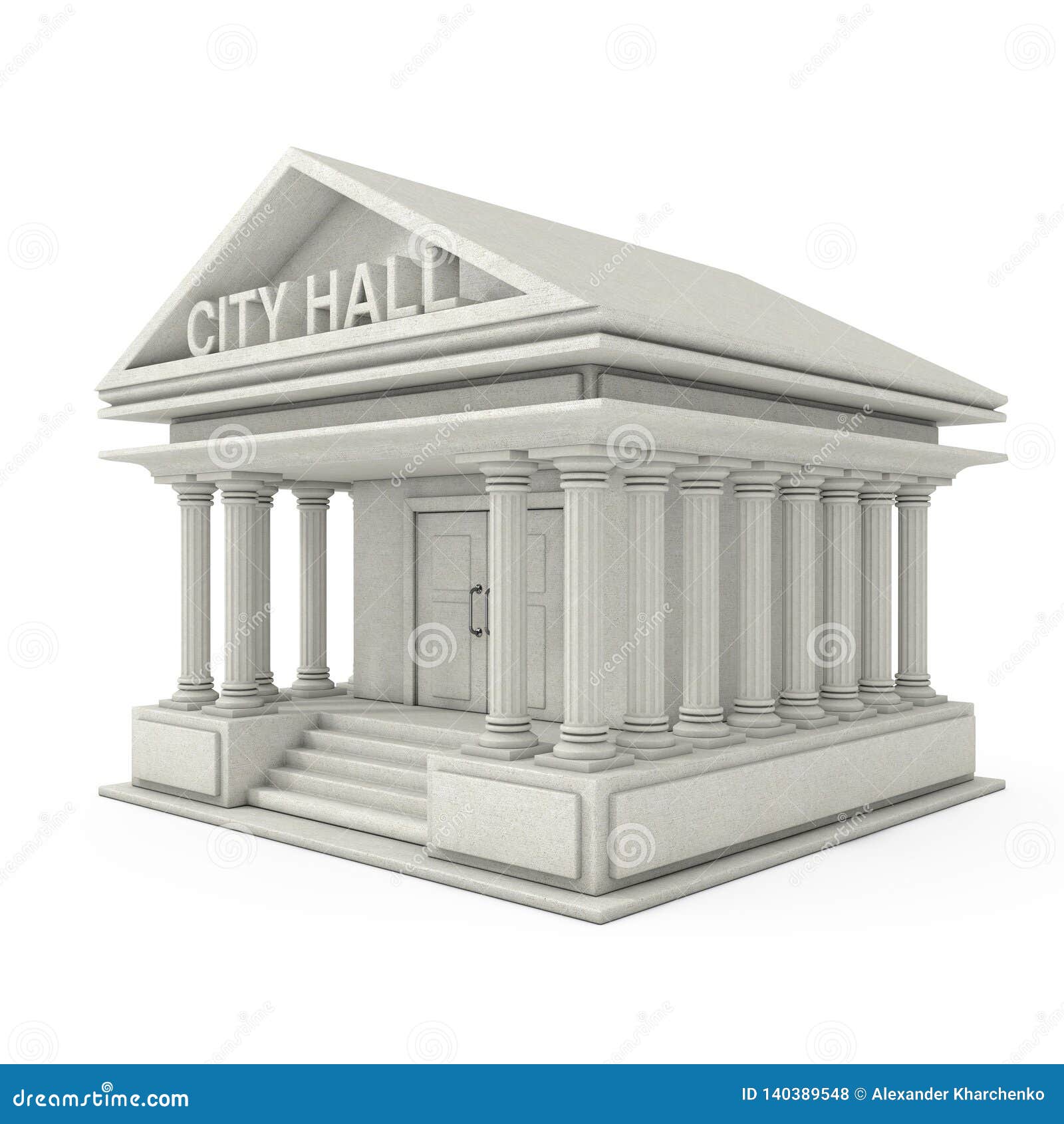 city hall architecture public government building. 3d rendering
