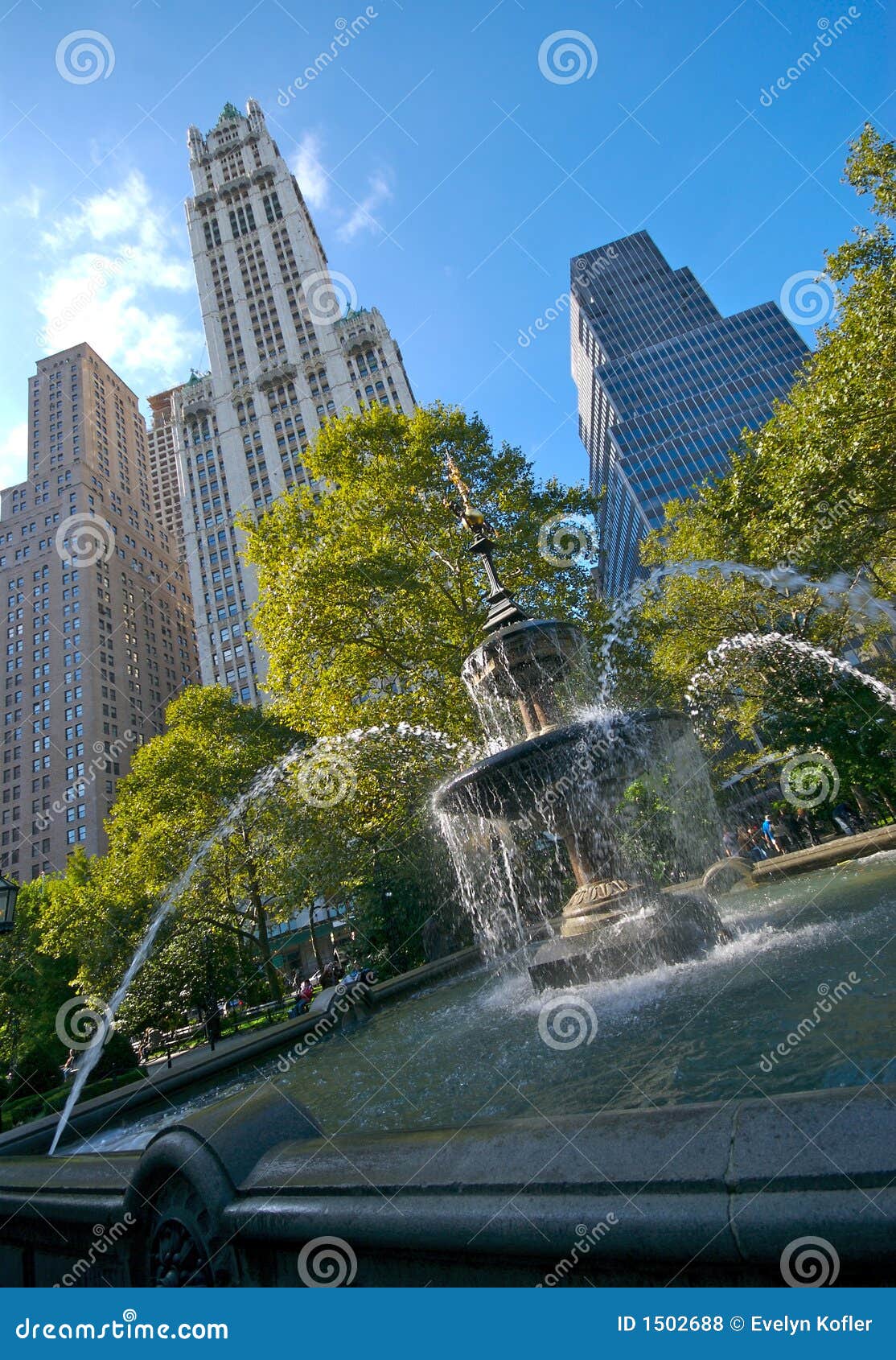 City Hall Fountain, NYC stock photo. Image of york, manhattan 1502688