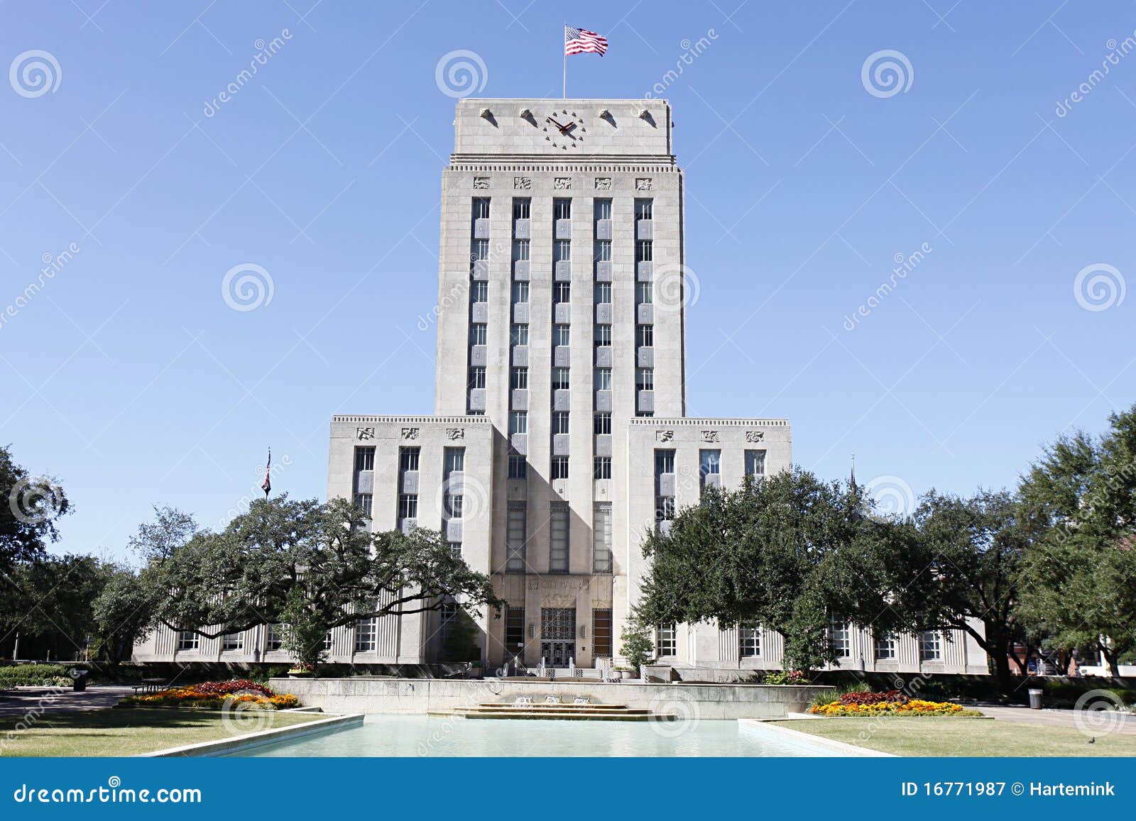 City Hall, Houston, Texas stock image. Image of clock - 16771987
