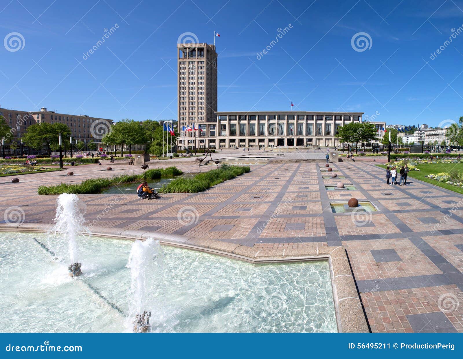 city hall of le havre in normandy, france