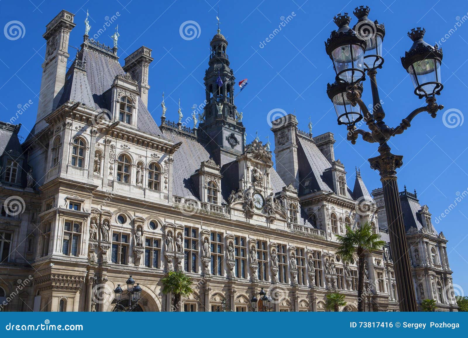 City Hall in Paris editorial photo. Image of landscape - 73817416