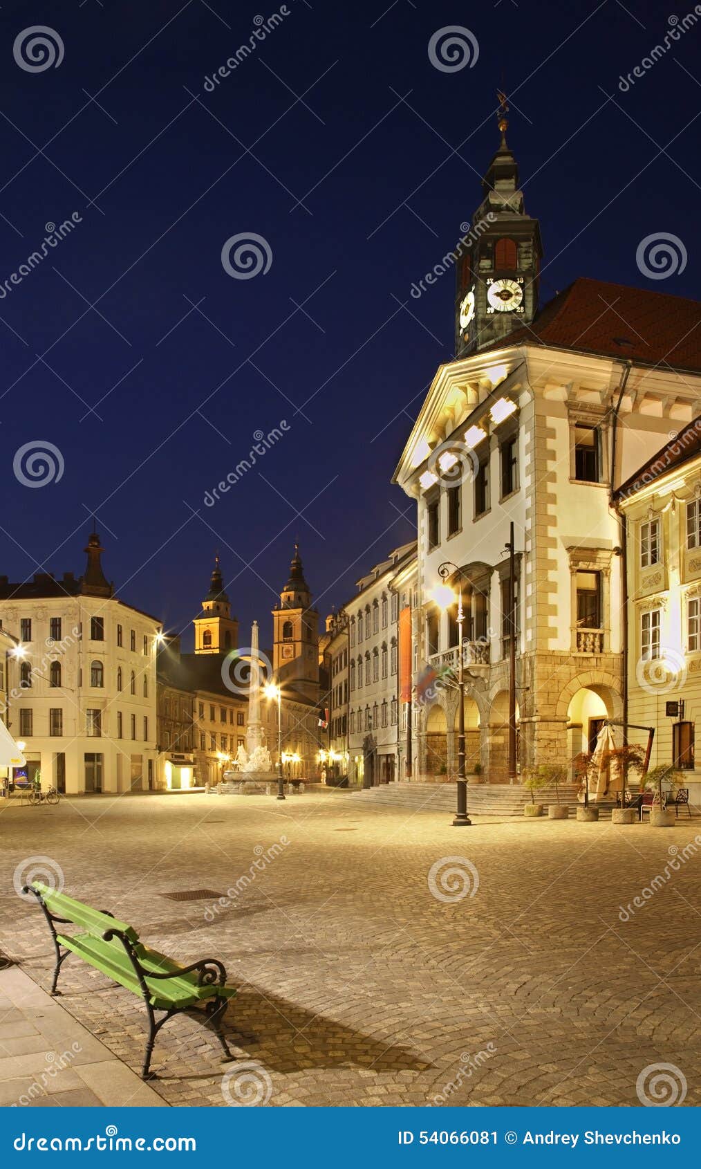 city hall square in ljubljana. slovenija
