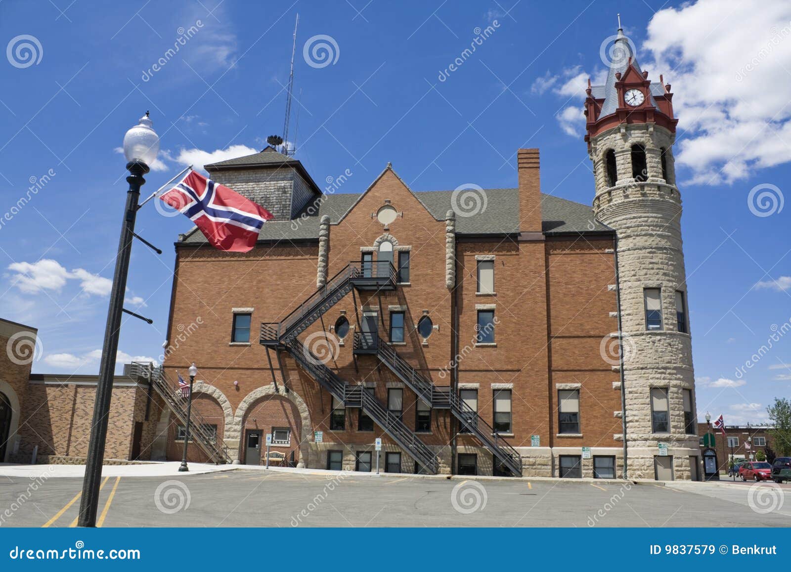 City Hall in Stoughton stock image. Image of clock, stoughton 9837579