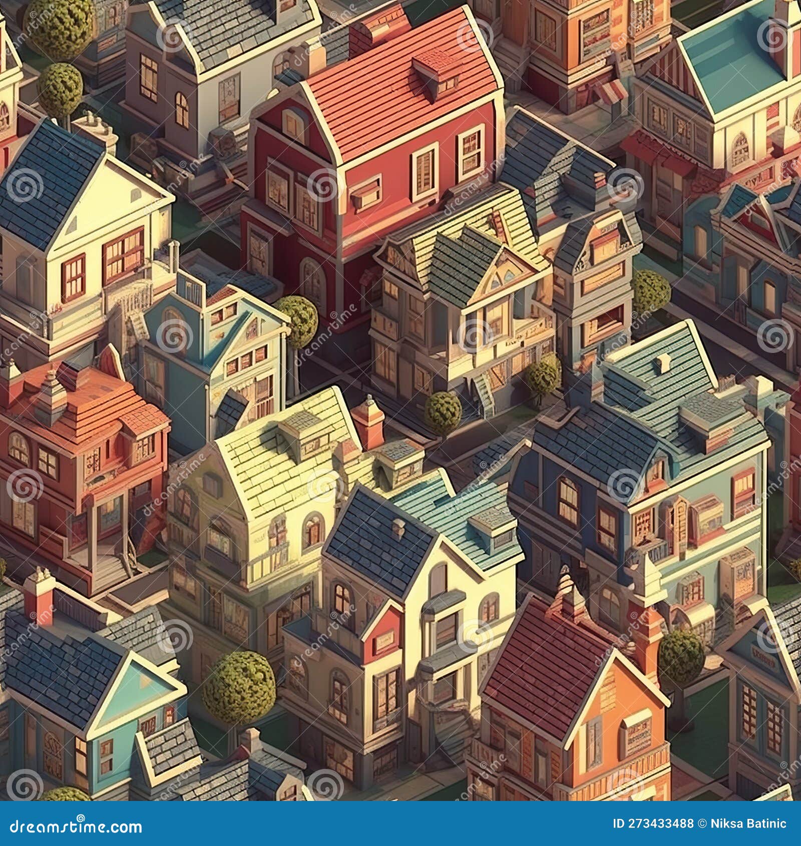 city isometric 3d tillable background texture ai generated 