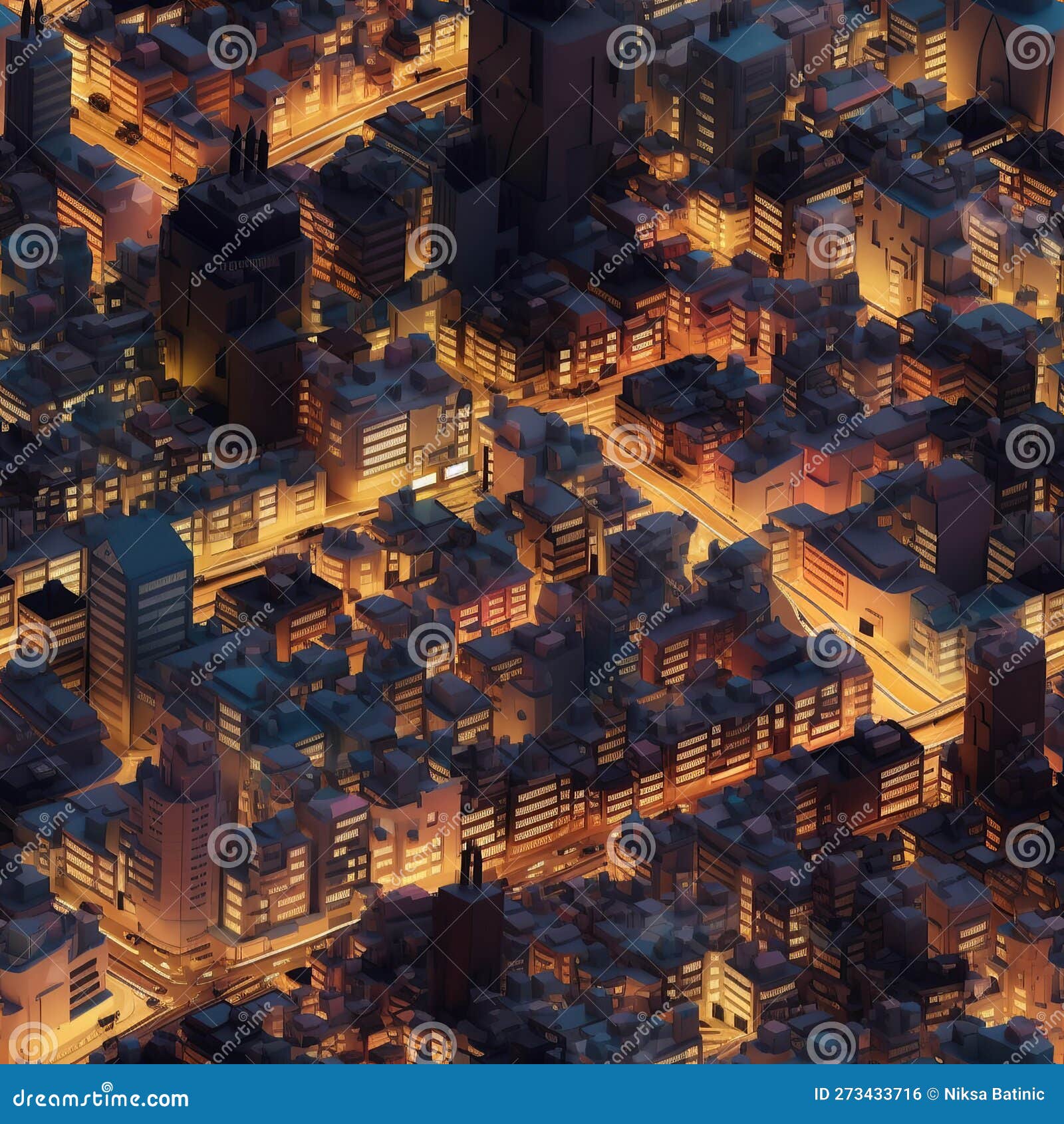 city isometric 3d tillable background texture ai generated 