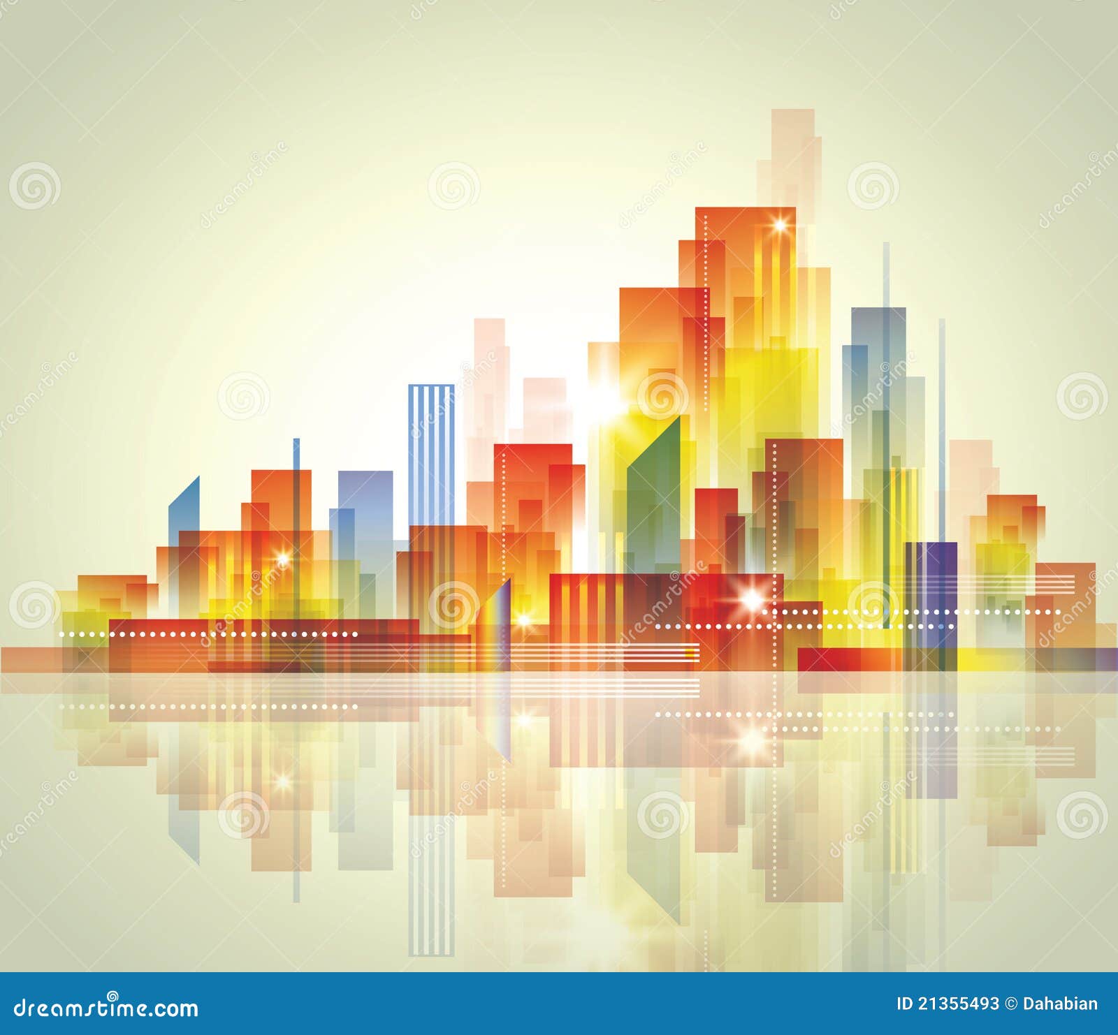 City Landscape stock vector. Illustration of river, business - 21355493