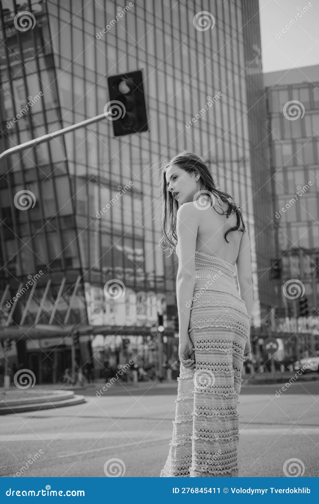 City Life. Woman in Modern Town. Fashion Street Style Vogue ...