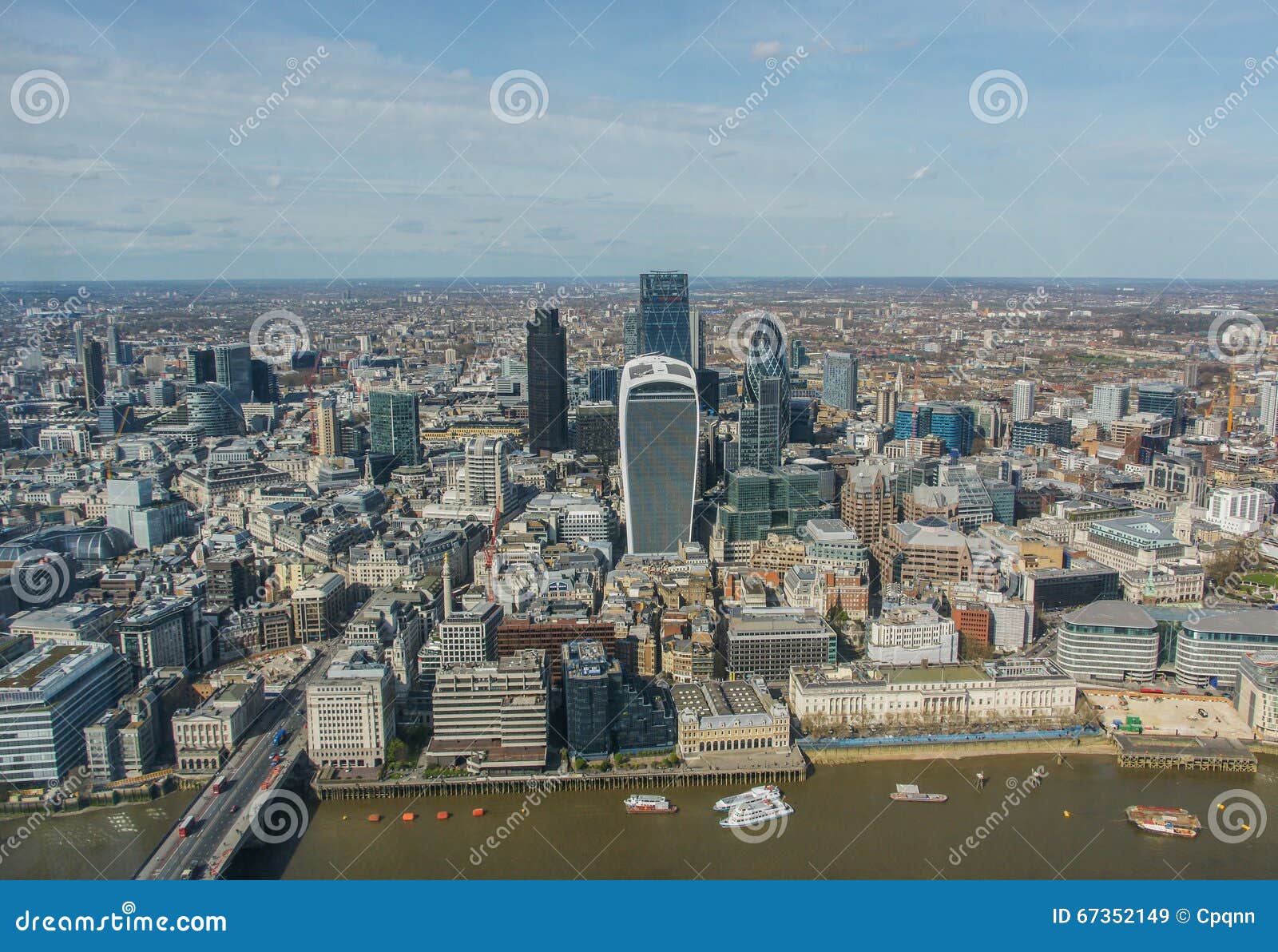 The City of London Financial District, Aerial View Editorial Stock ...