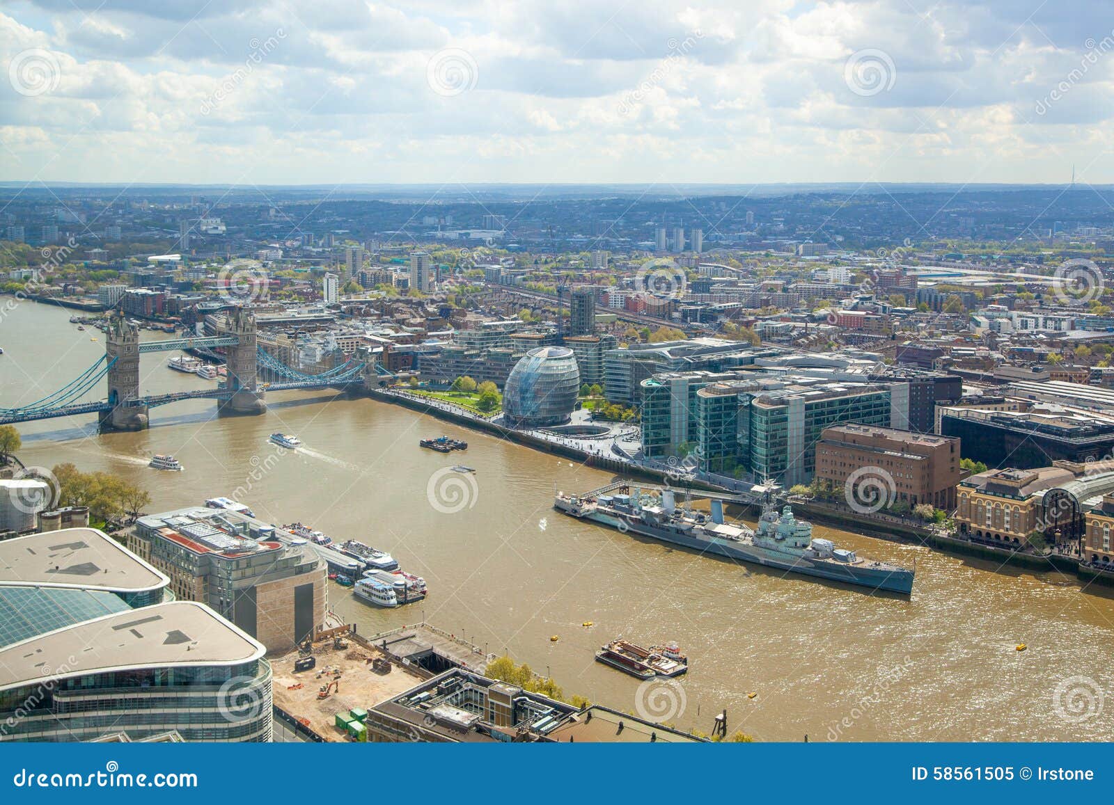 City of London Westminster Bridge. Panoramic View from the 32 Floor of ...