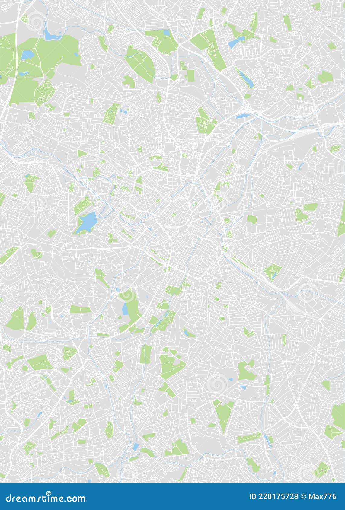 City Map Birmingham, Color Detailed Plan, Vector Illustration Stock