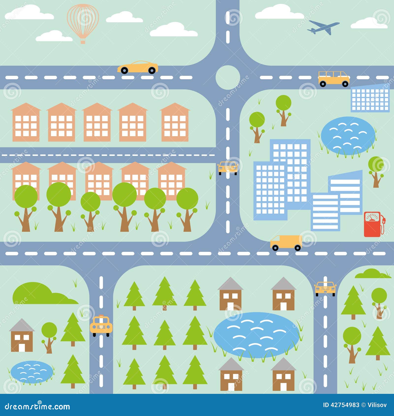 City map stock vector. Illustration of location, cartography - 42754983