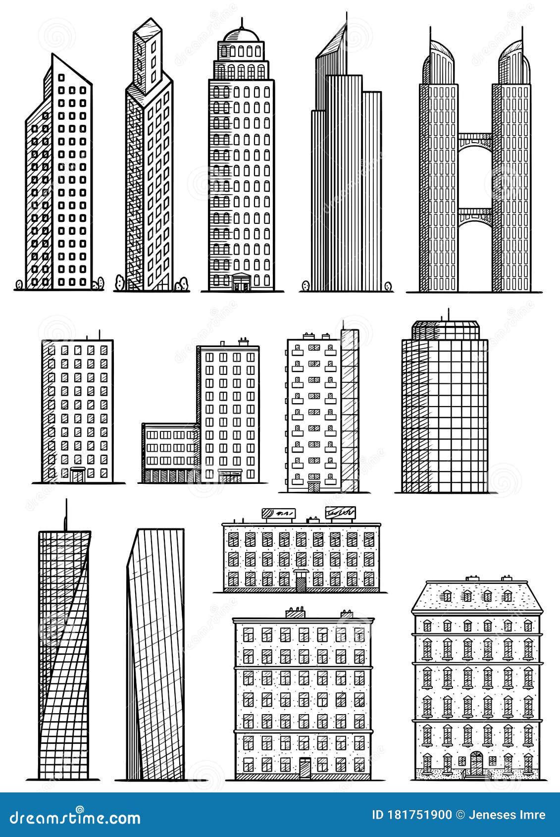 City Map Elements Illustration, Drawing, Engraving, Ink, Line Art ...