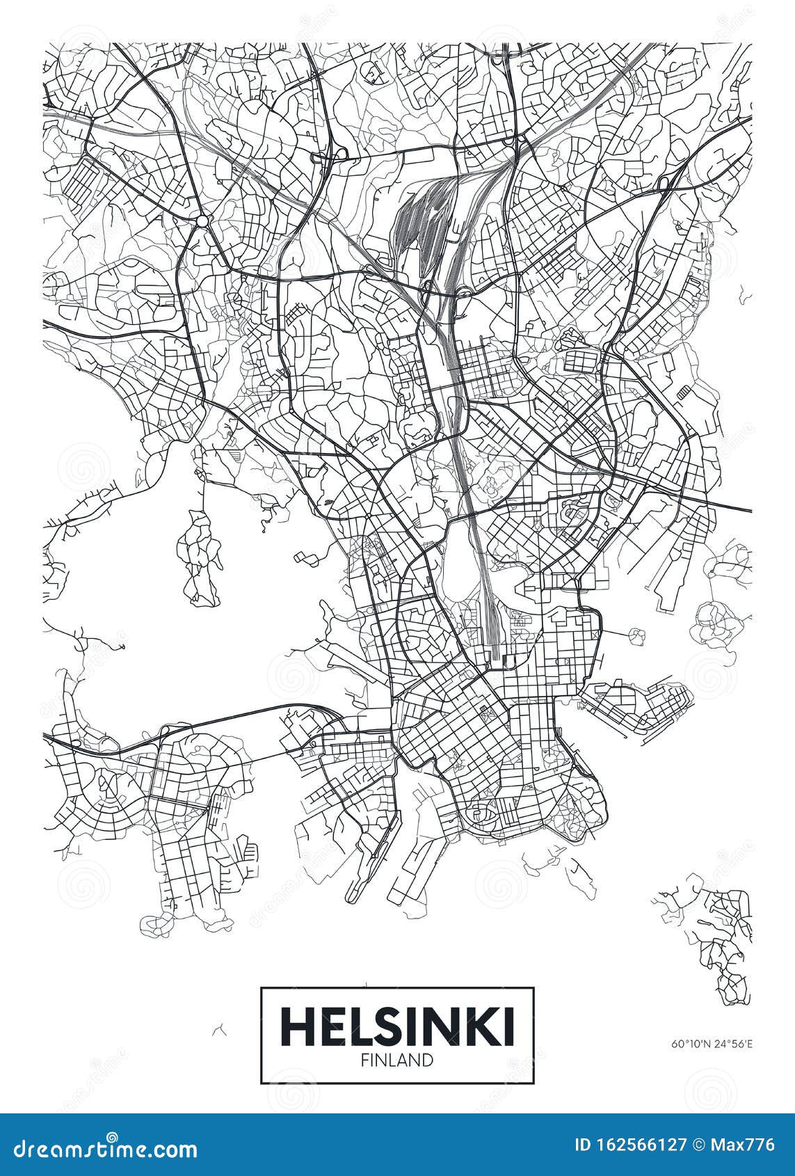 HELSINKI CITY MAP POSTER PRINT MODERN CONTEMPORARY CITIES TRAVEL IKEA FRAMES 