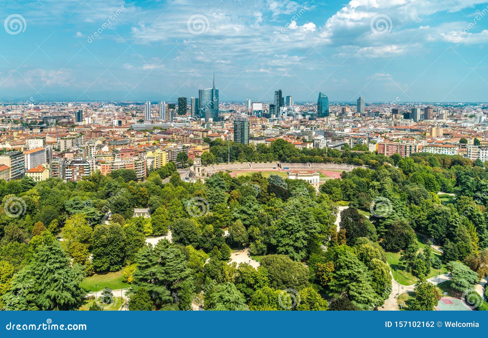 City of Milan Panorama editorial photography. Image of architecture ...