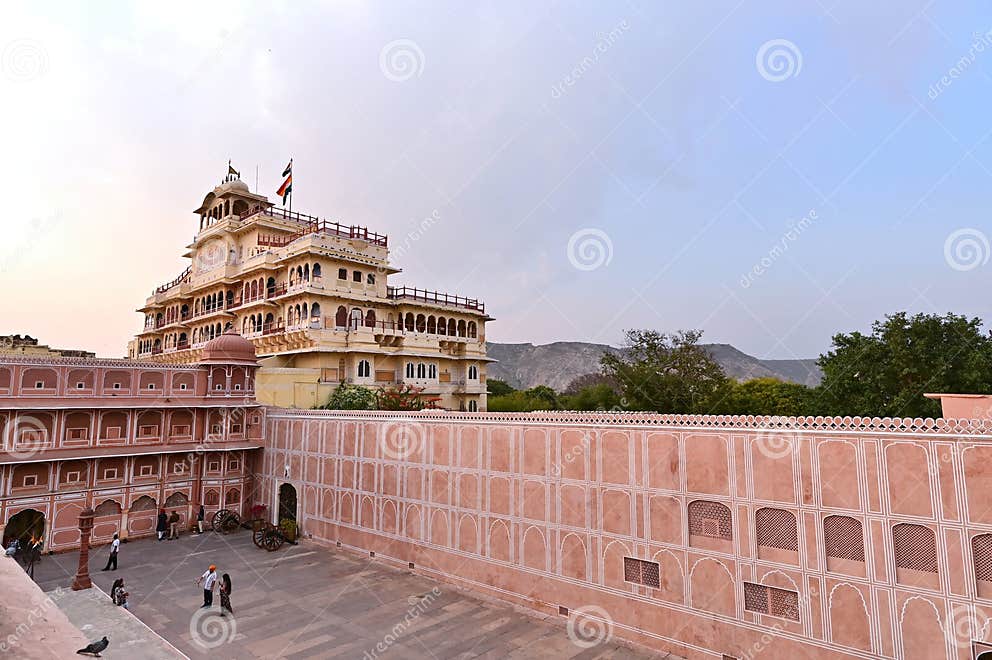 City Palace or Chandra Mahal in Old Town of Jaipur City during Sunset ...