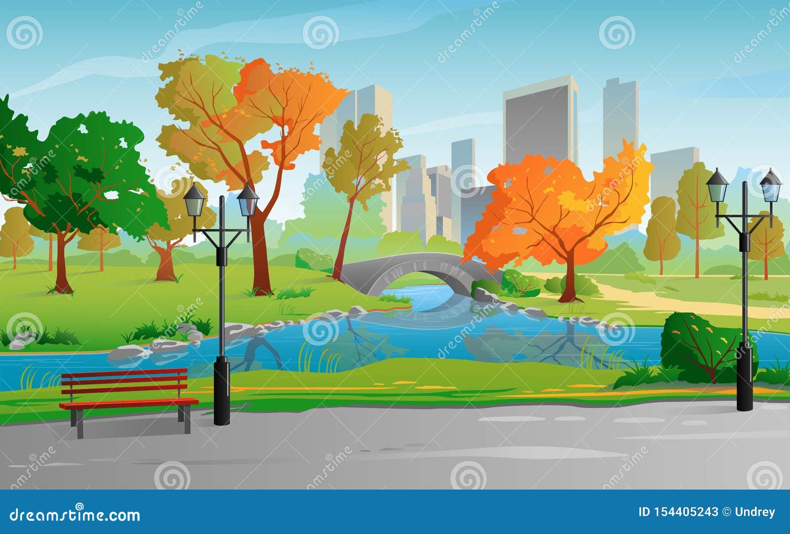 Autumn Landscape Cartoon Vector | CartoonDealer.com #7122921