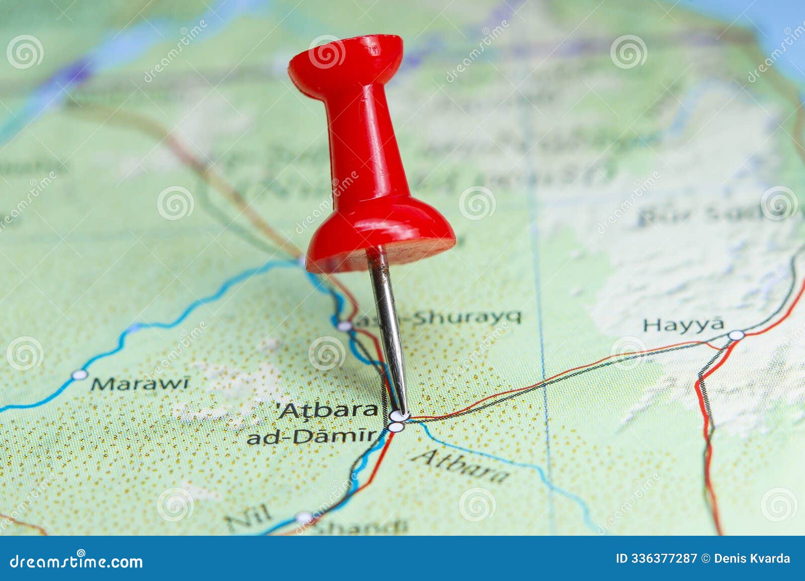 atbara ad damir, sudan pin on map of africa