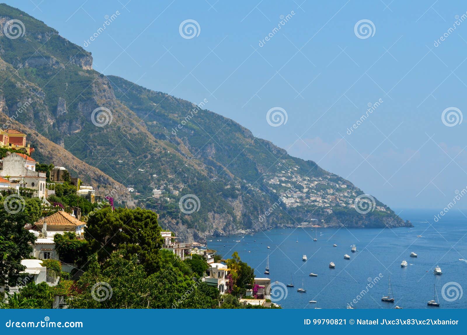 Positano stock image. Image of colorful, boat, mediterranean - 99790821