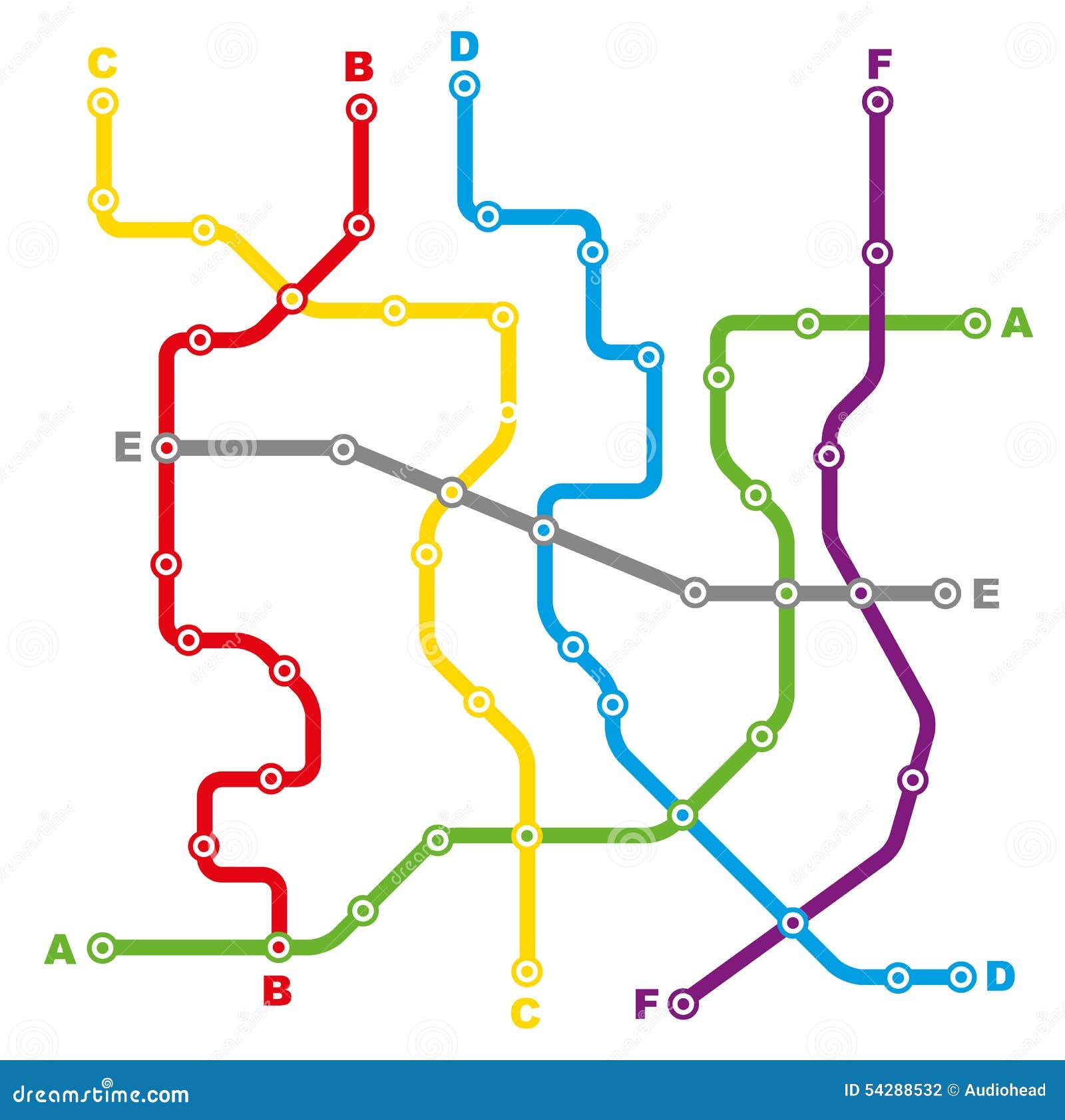 City Public Transport Scheme Stock Vector - Illustration of town, metro ...