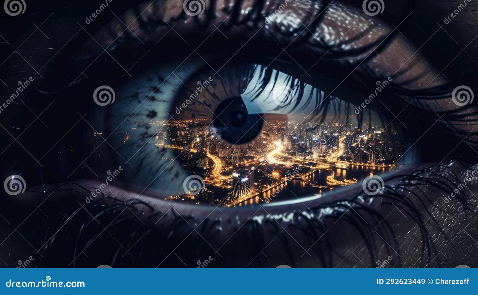 The City is Reflected in the Human Eye Stock Image Image of vision