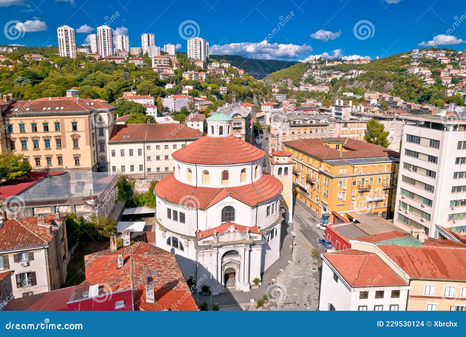 city of rijeka saint vid cathedral aerial view