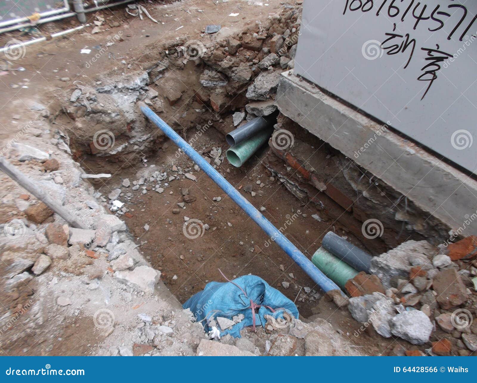 City Sewer Plastic Pipe Installation Editorial Photo Image of plastic