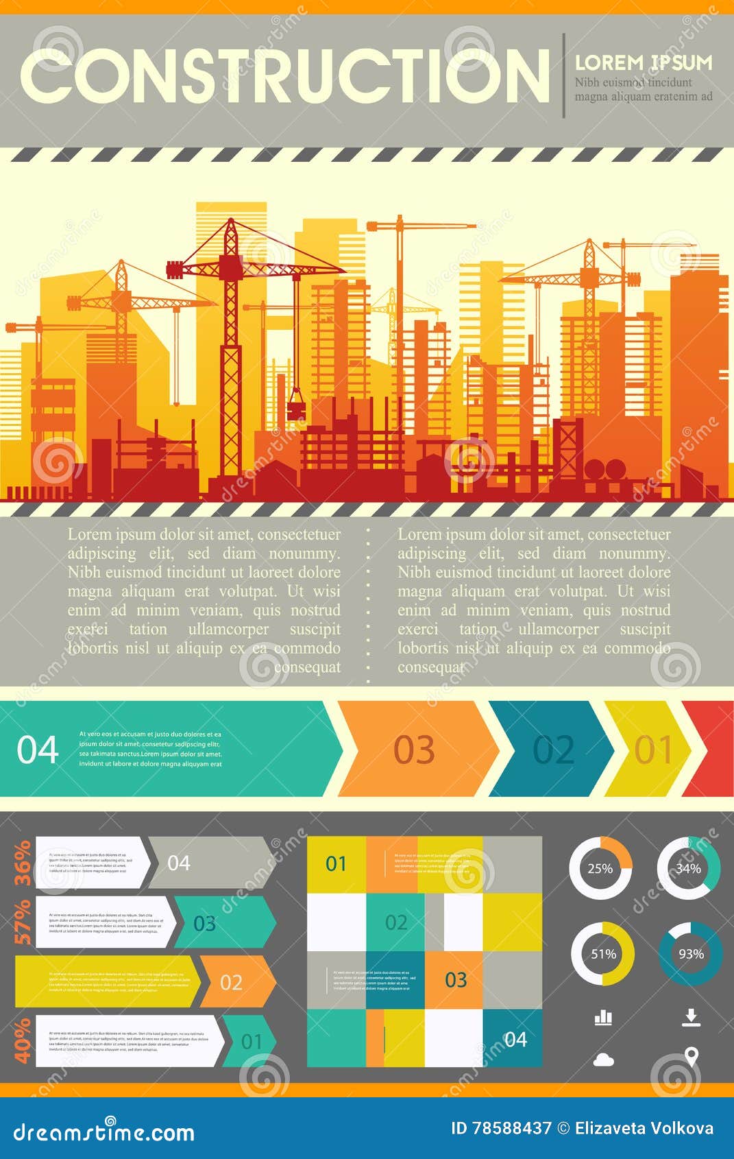 City Skyline Construction Illustration Stock Vector - Illustration of ...