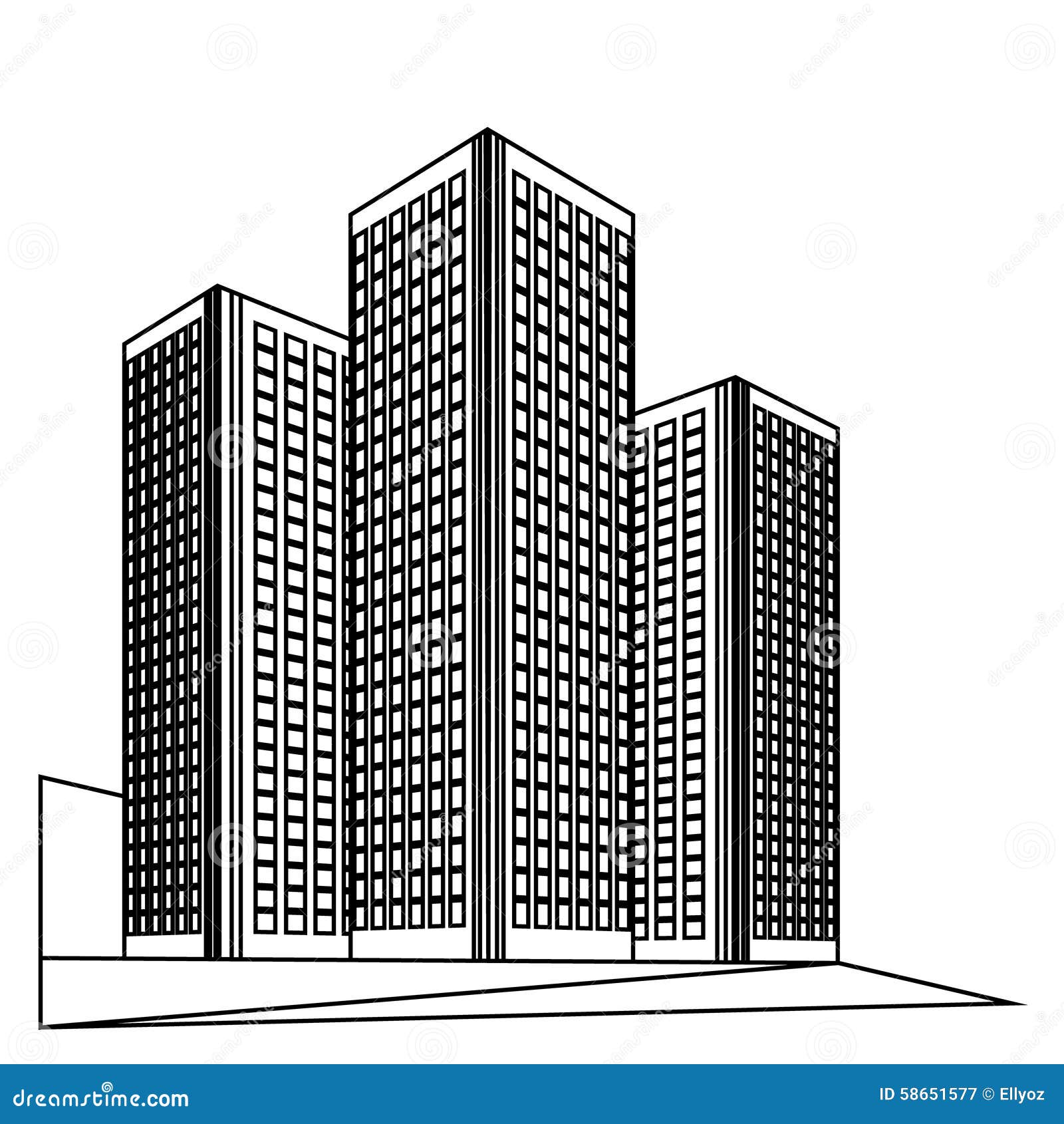 City Skyscrapers stock vector. Illustration of flat, modern - 58651577