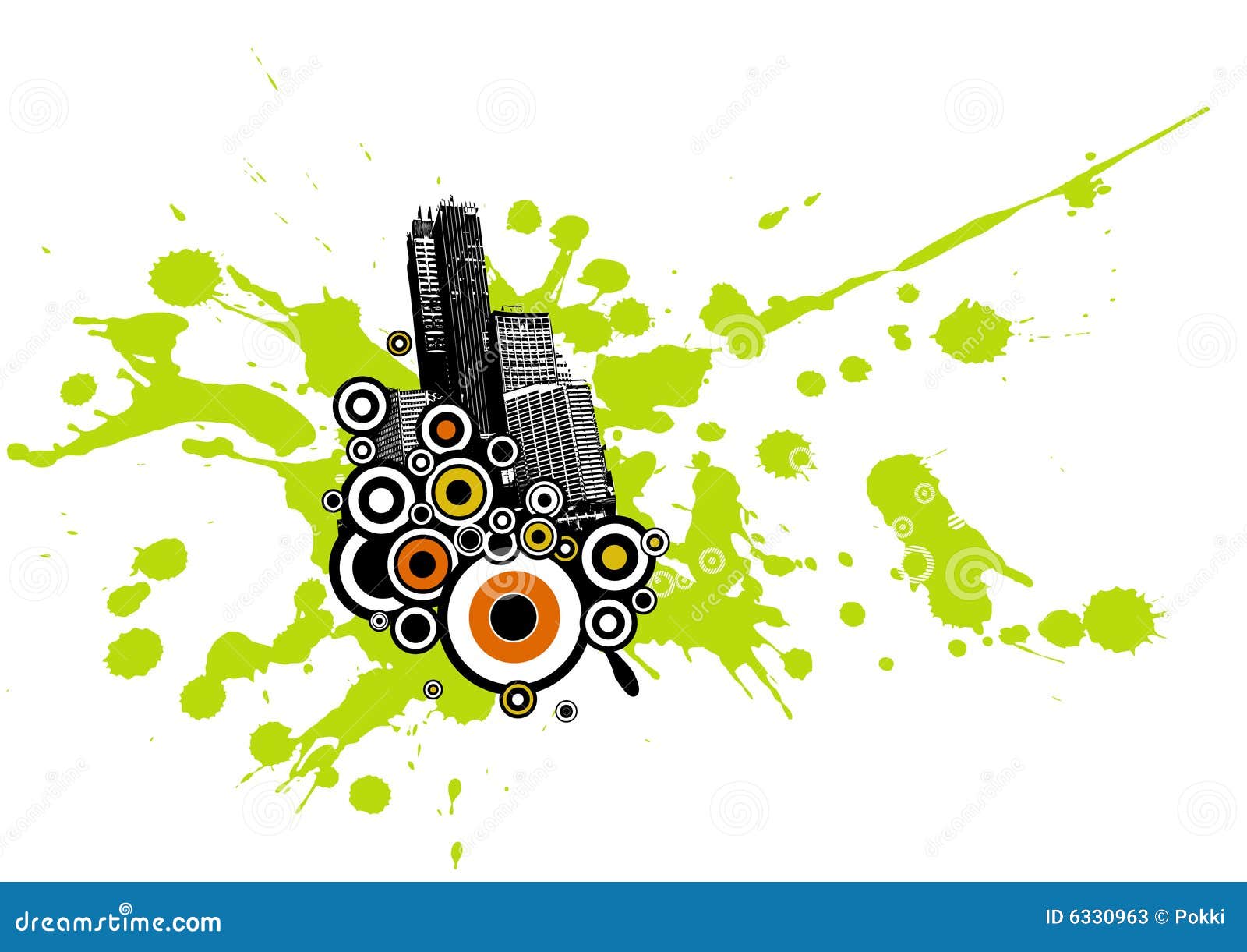 City With Splash. Vector Picture. Image 6330963