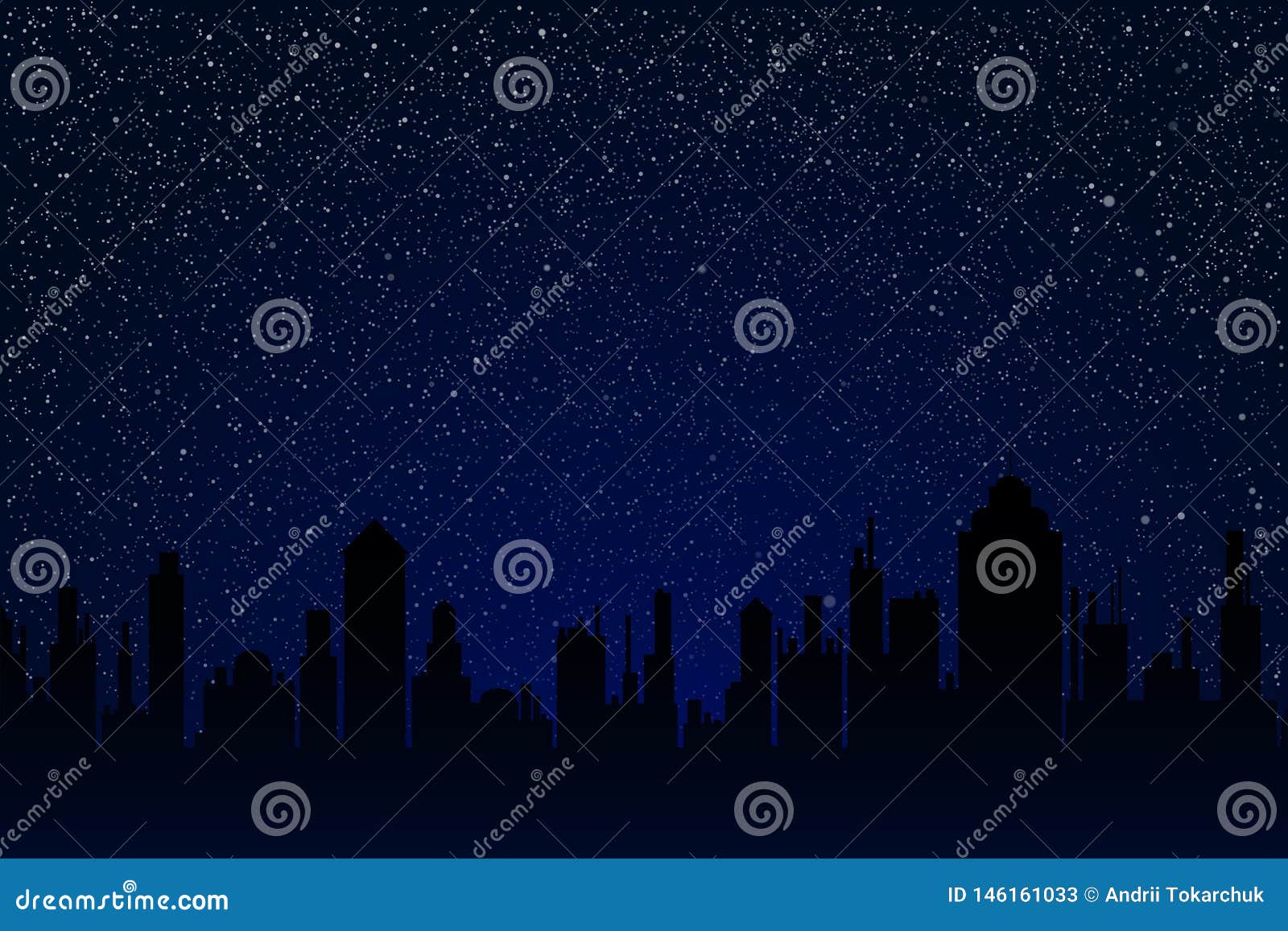 Starry night sky with dark blue glow Royalty Free Vector