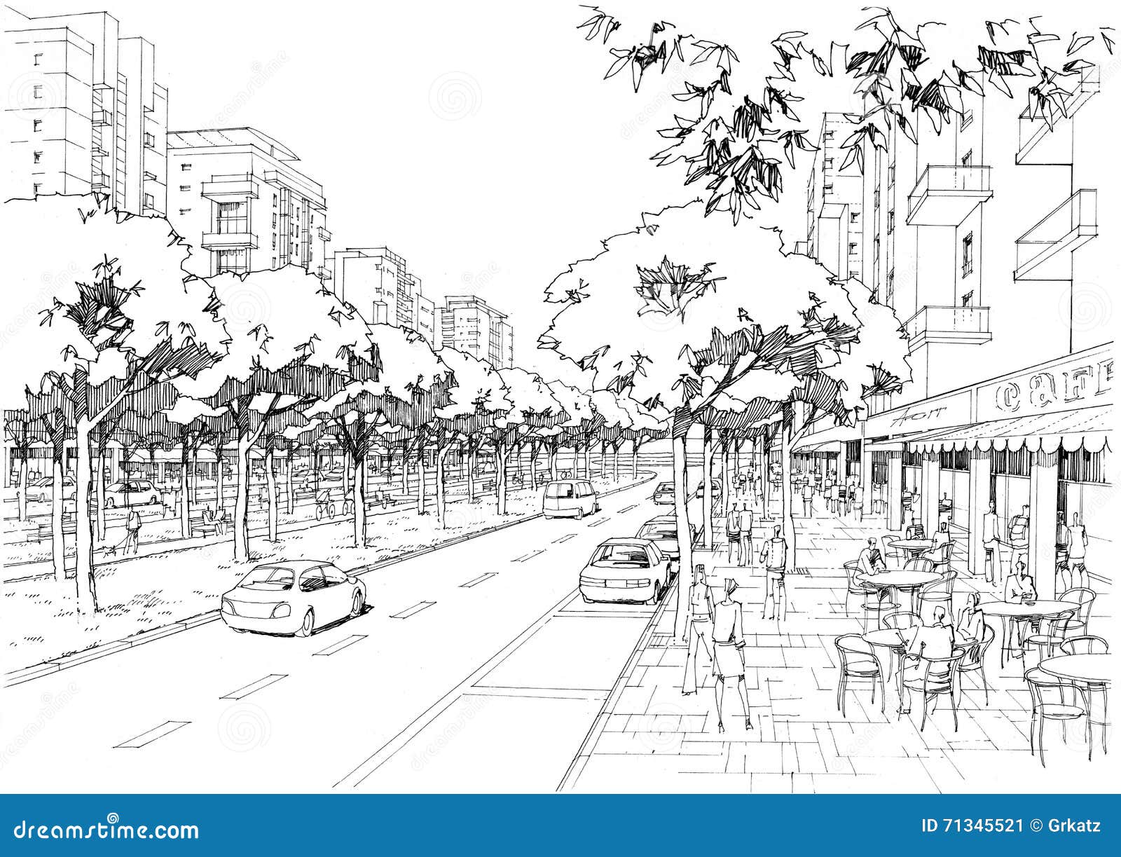 City street - 02 stock illustration. Illustration of outdoors - 71345521