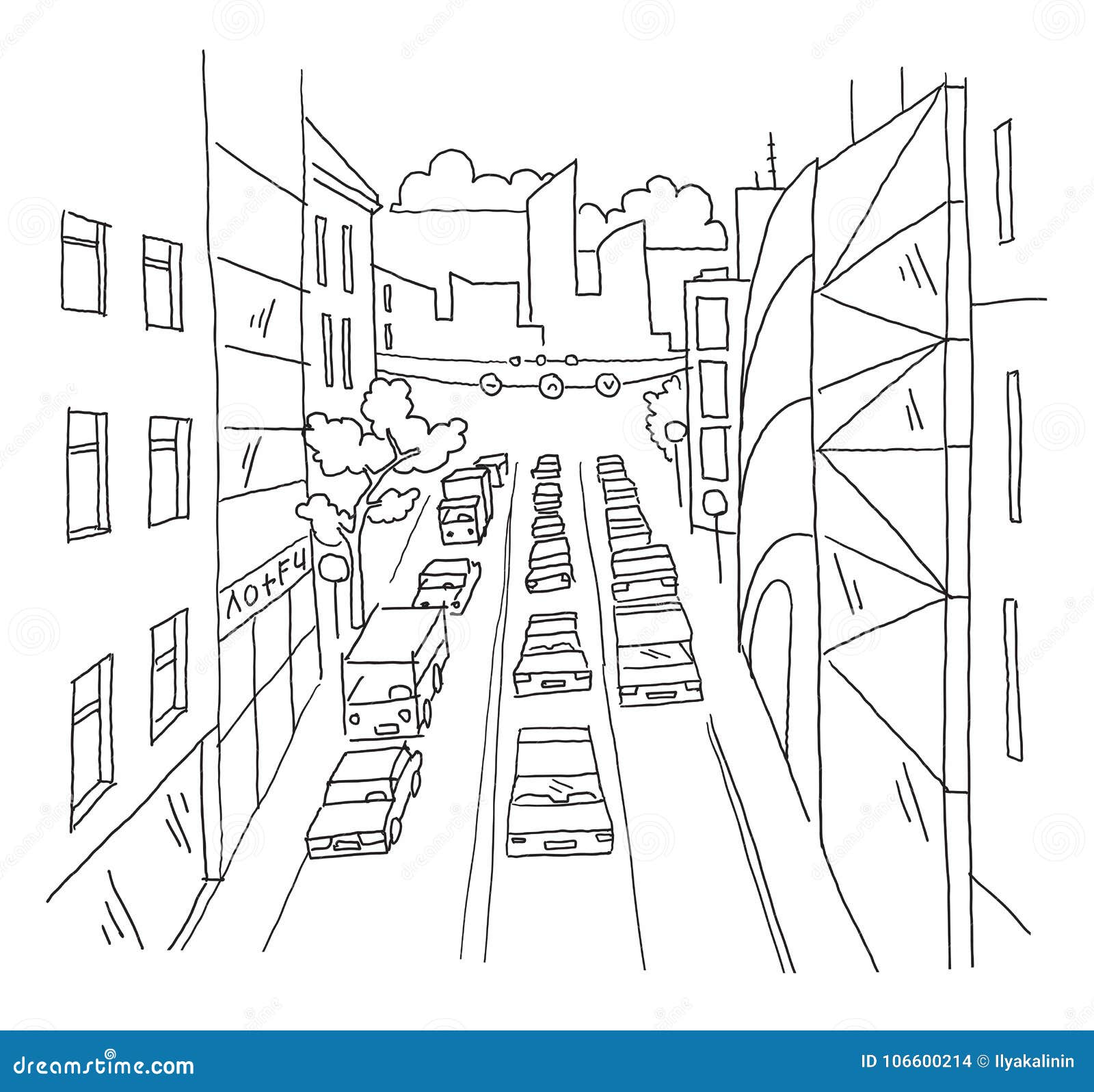 Traffic Jam Street Road Graphic Black White City Landscape Sketch  Illustration Vector Stock Illustration  Download Image Now  iStock