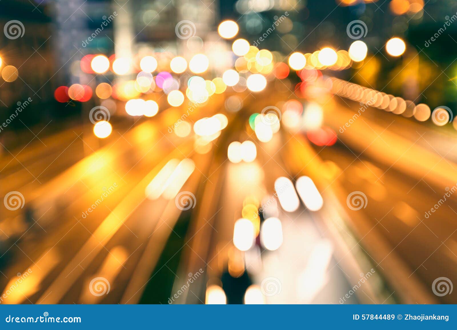 city streets night car light track