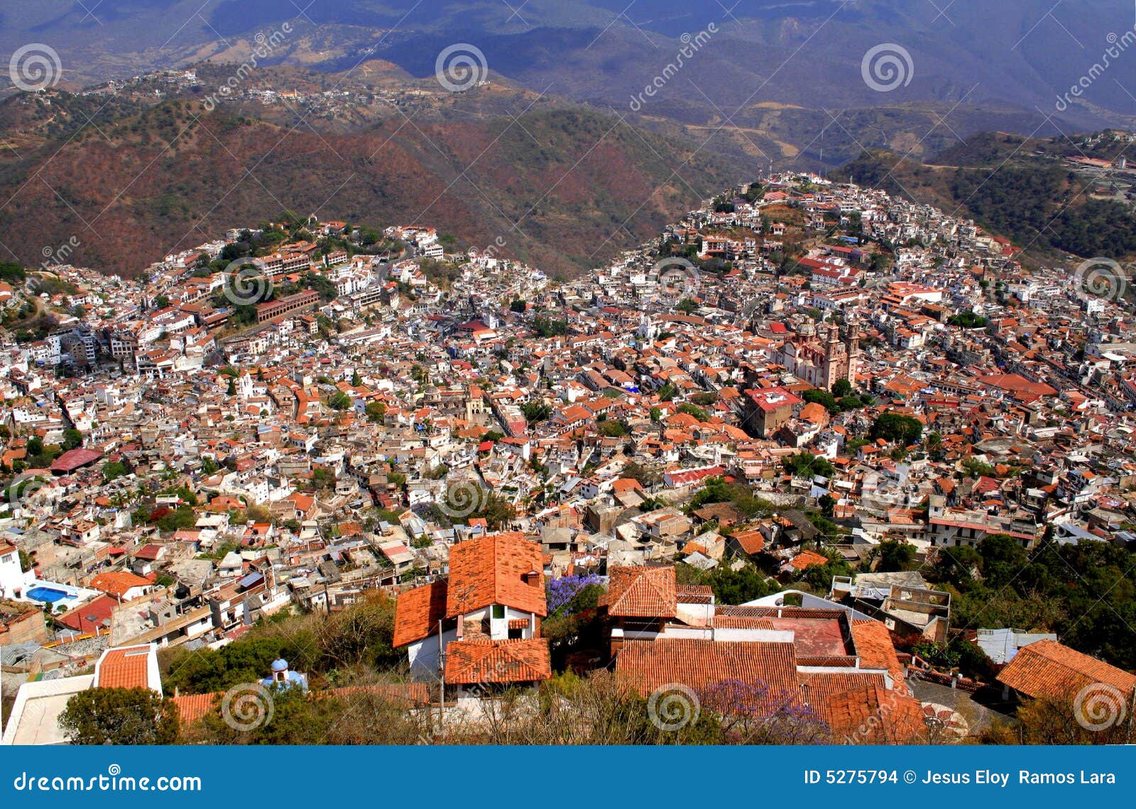 aerial view of the city of taxco, in guerrero ii