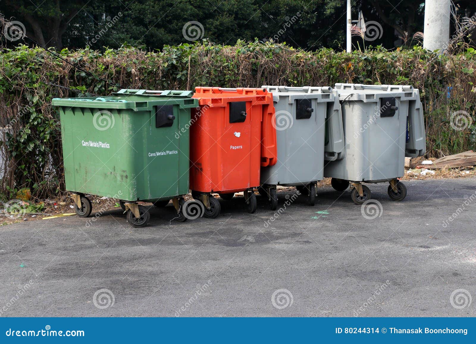 City Trash Cans Garbage Bin with Wheels Stock Photo Image of public
